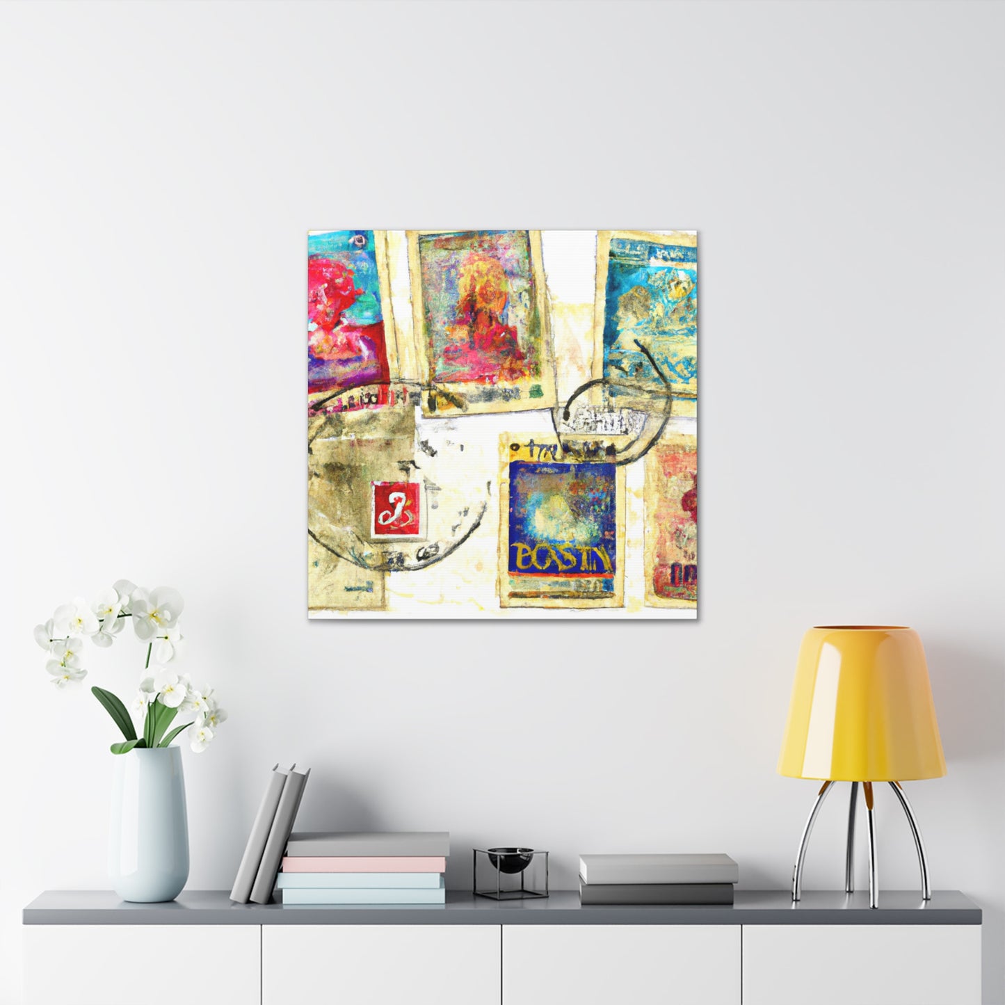 "Global Wonders" - Postage Stamp Collector Canvas Wall Art