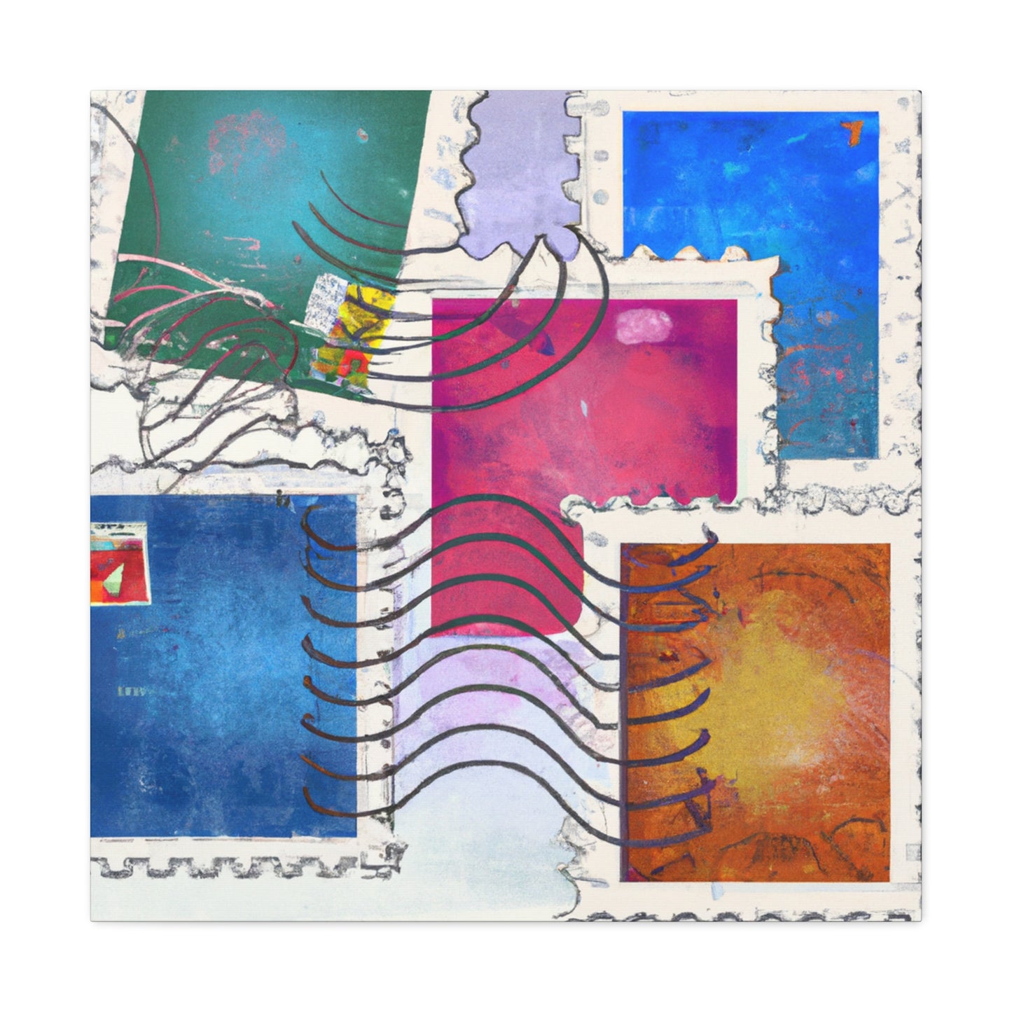 Globetrotting Stamps - Postage Stamp Collector Canvas Wall Art