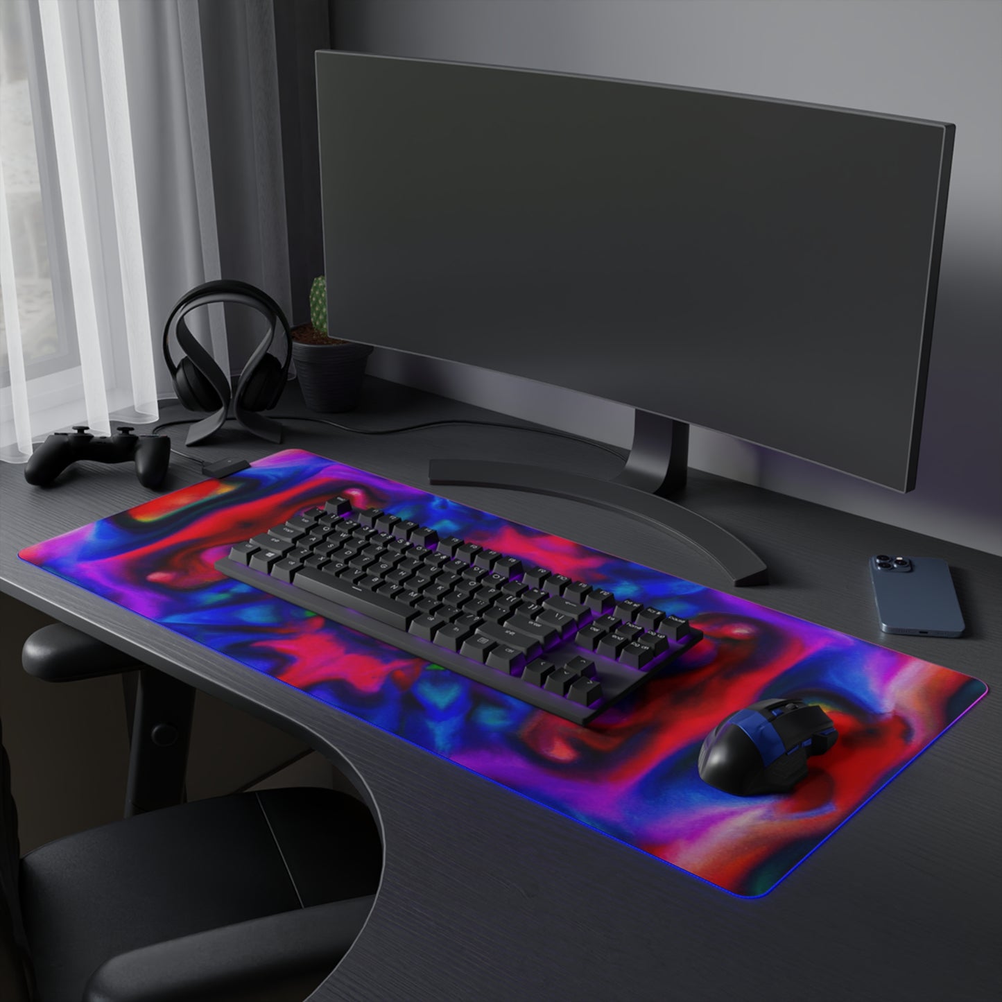 Voltz Vonschmiede - Psychedelic Trippy LED Light Up Gaming Mouse Pad