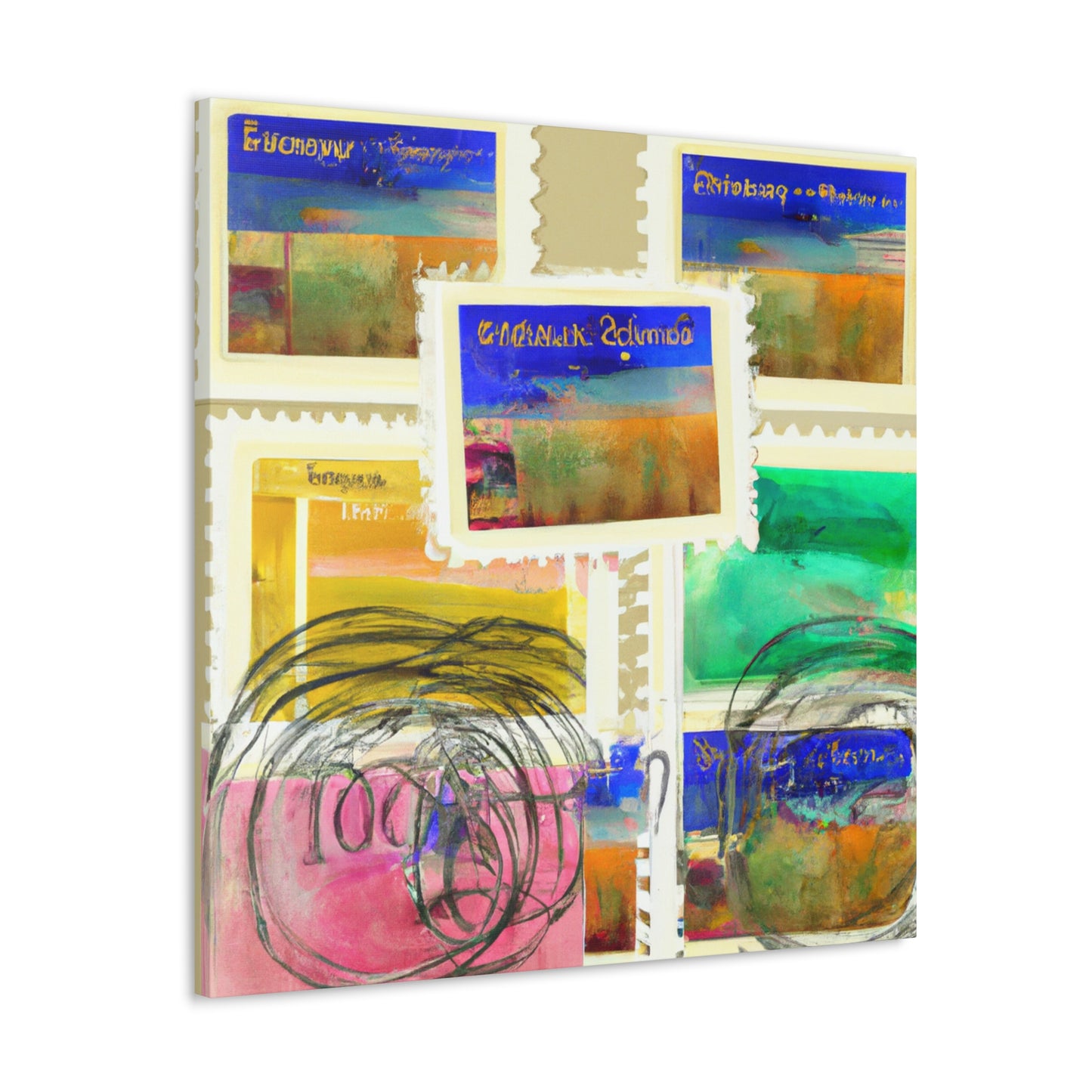 Global Citizens Stamps - Postage Stamp Collector Canvas Wall Art