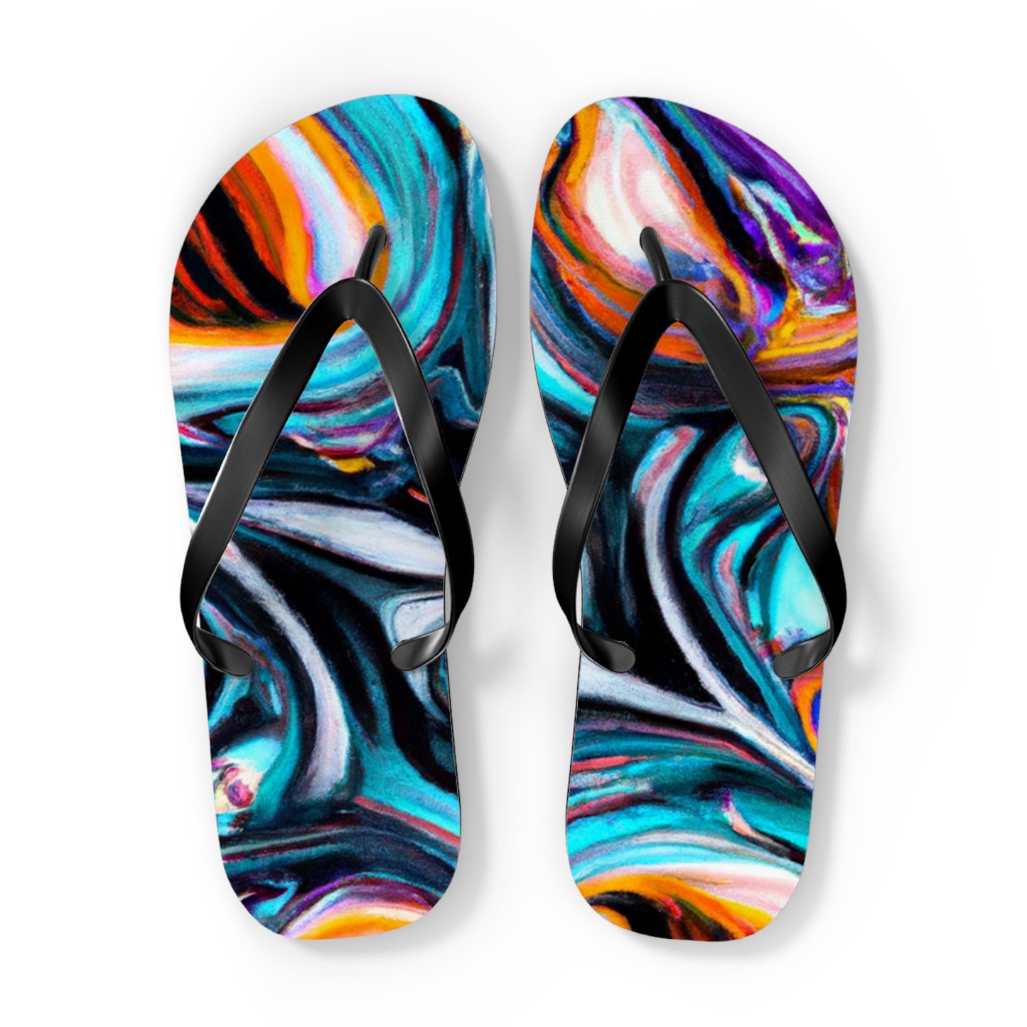 :

Helen Miller, Shoemaker. - Psychedelic Trippy Flip Flop Beach Sandals