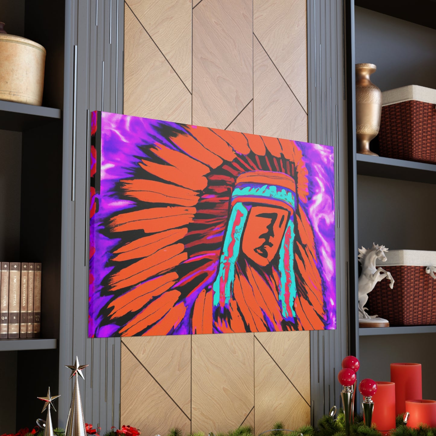 Tecumseh Brightstar - Native American Indian Canvas Wall Art