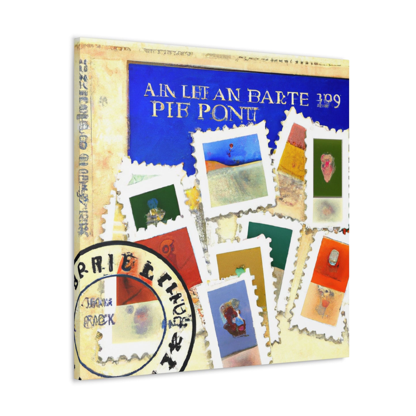 Globetrotting Stamps - Postage Stamp Collector Canvas Wall Art