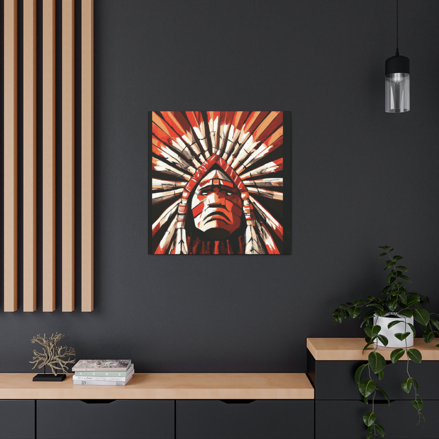 Crow Feathers. - Native American Indian Canvas Wall Art