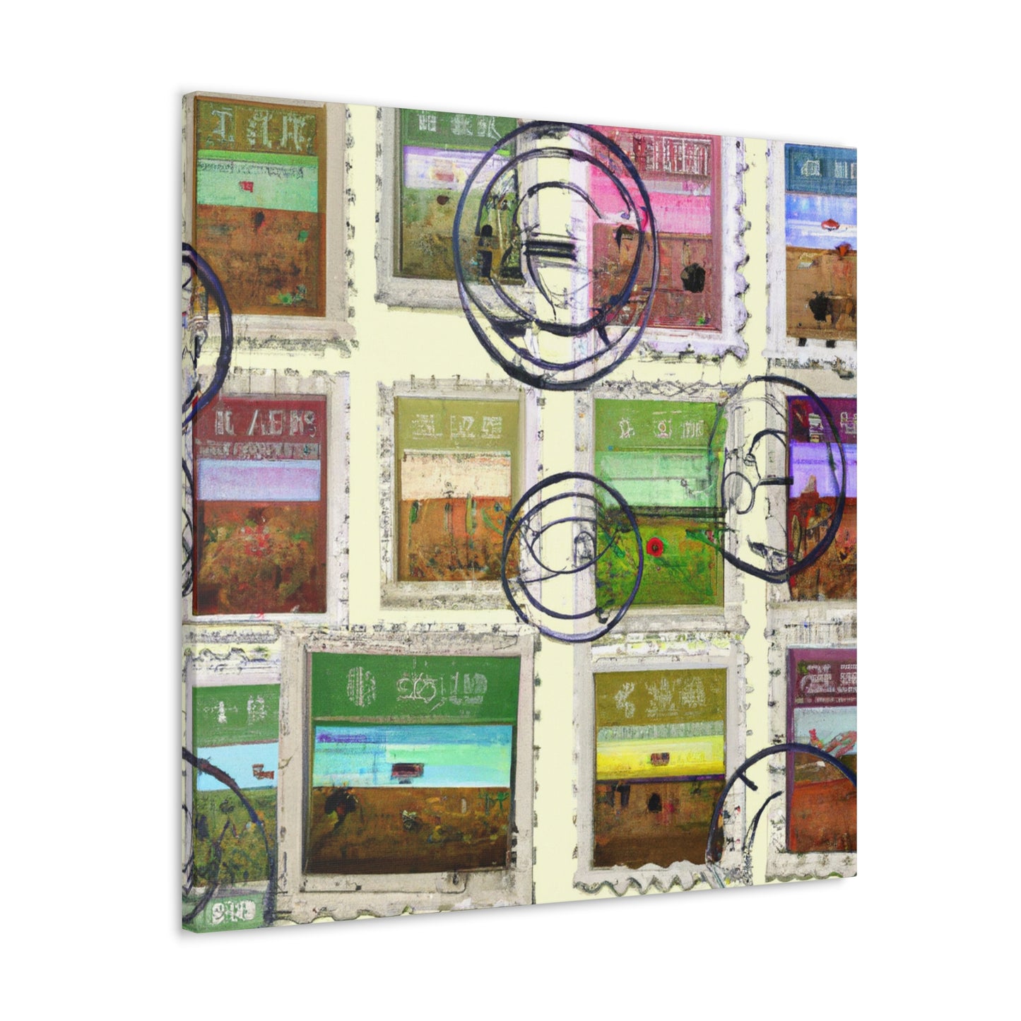 Global Adventurer Postage Stamps - Postage Stamp Collector Canvas Wall Art