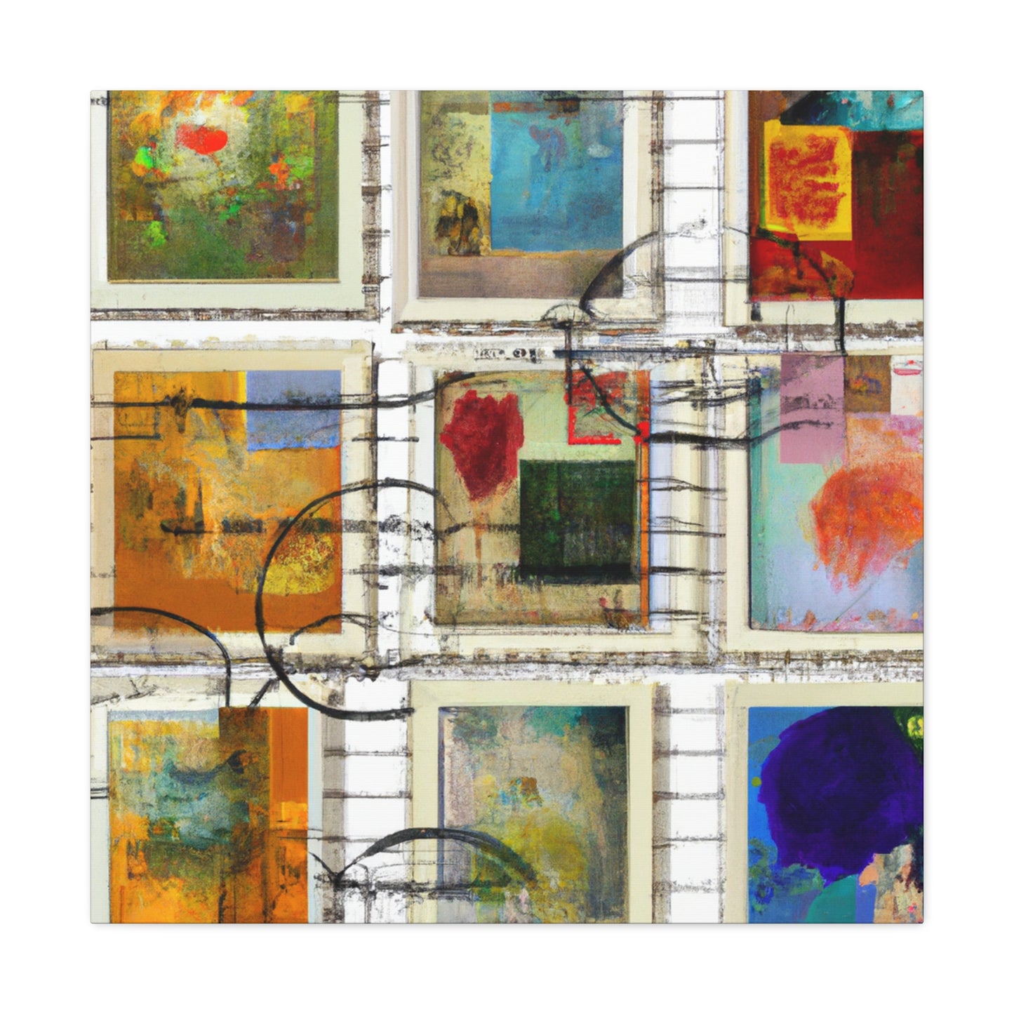 "Cultures and Continents" - Postage Stamp Collector Canvas Wall Art