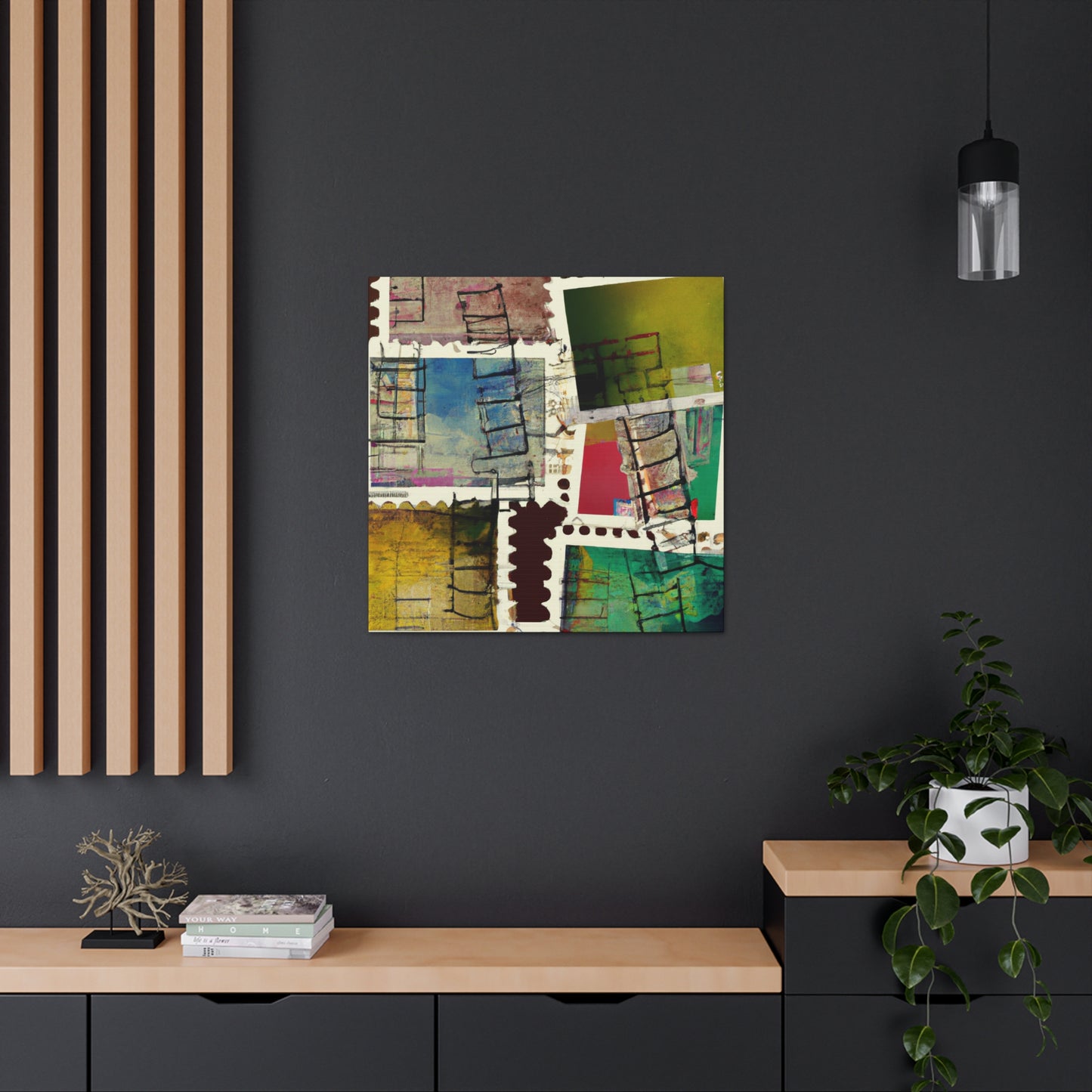 Global Passage Stamp Collection - Postage Stamp Collector Canvas Wall Art