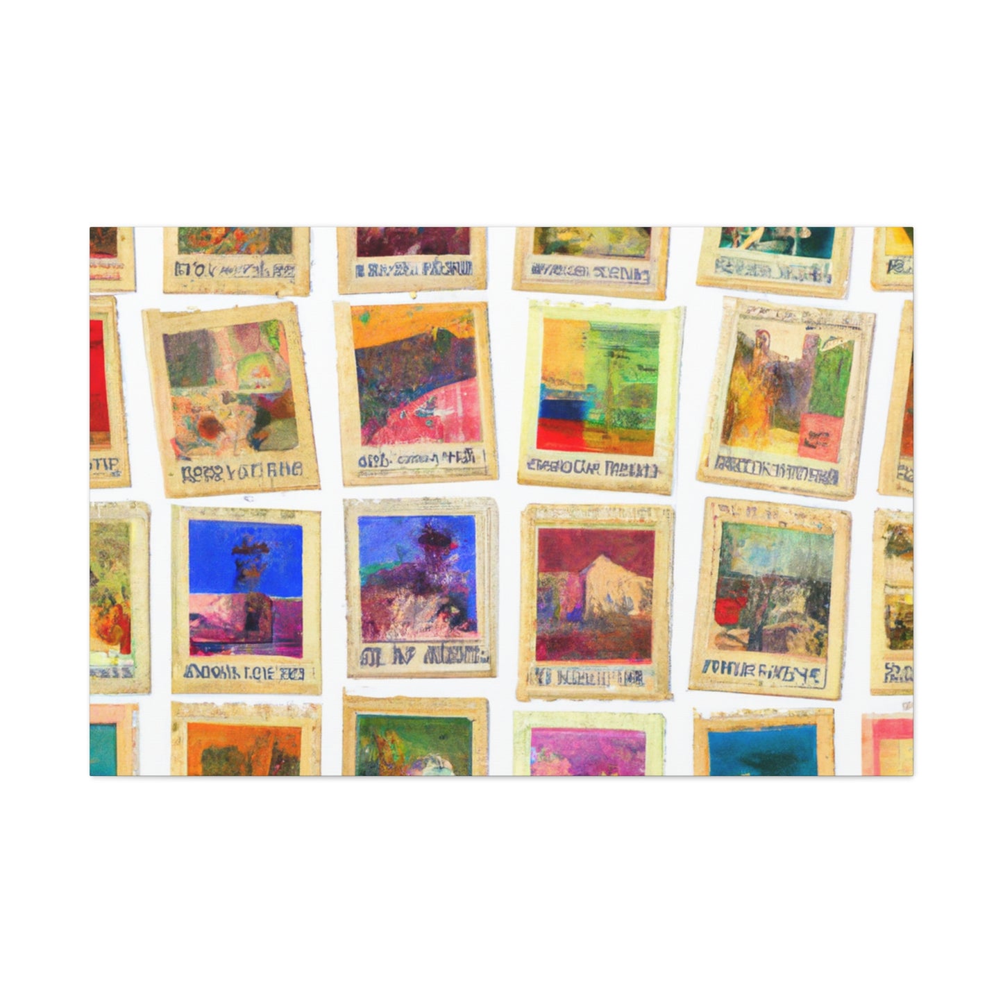 Globe Trotting Stamps - Postage Stamp Collector Canvas Wall Art