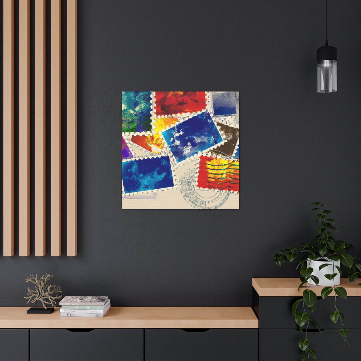 Global Postal Stamp Collection. - Postage Stamp Collector Canvas Wall Art