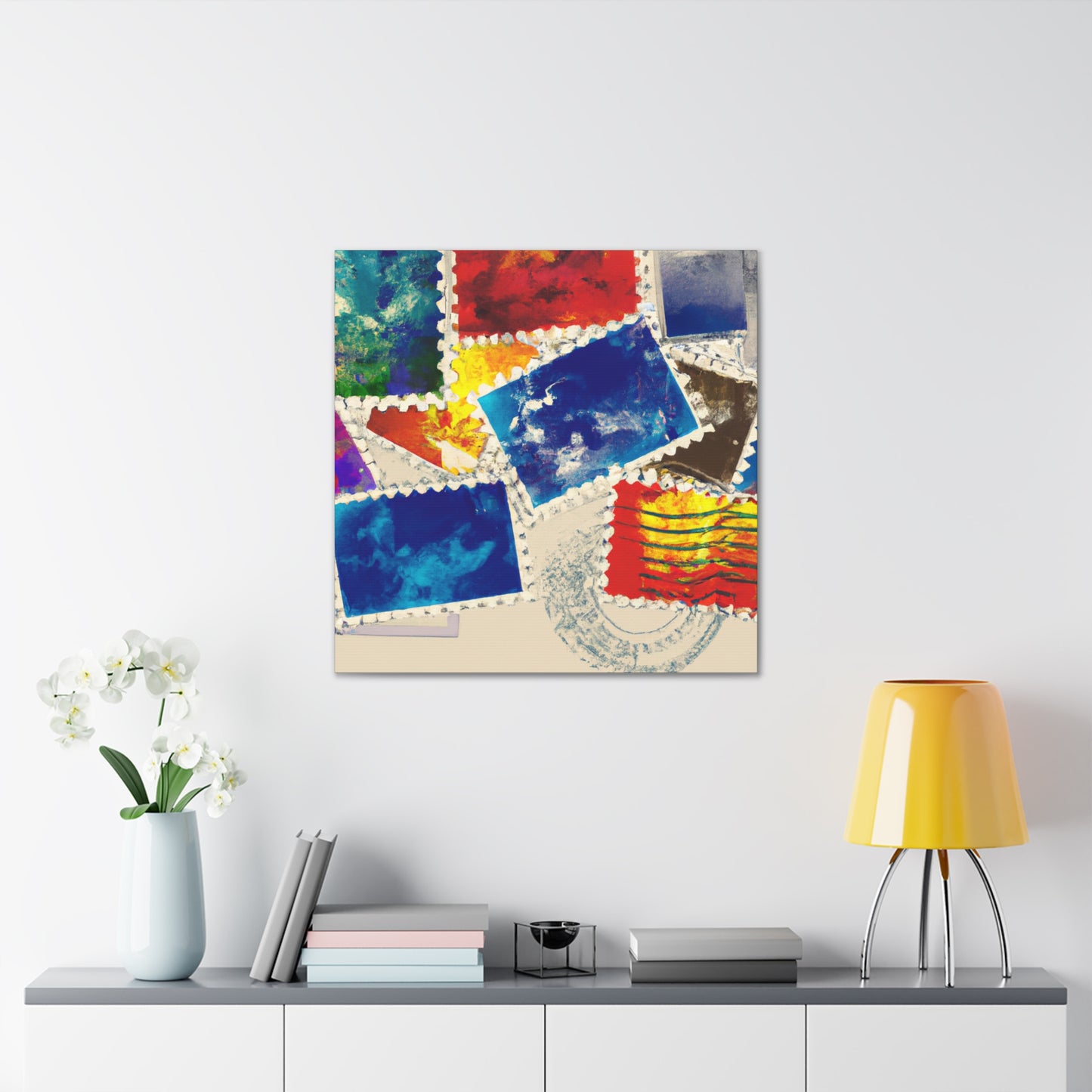 Global Postal Stamp Collection. - Postage Stamp Collector Canvas Wall Art