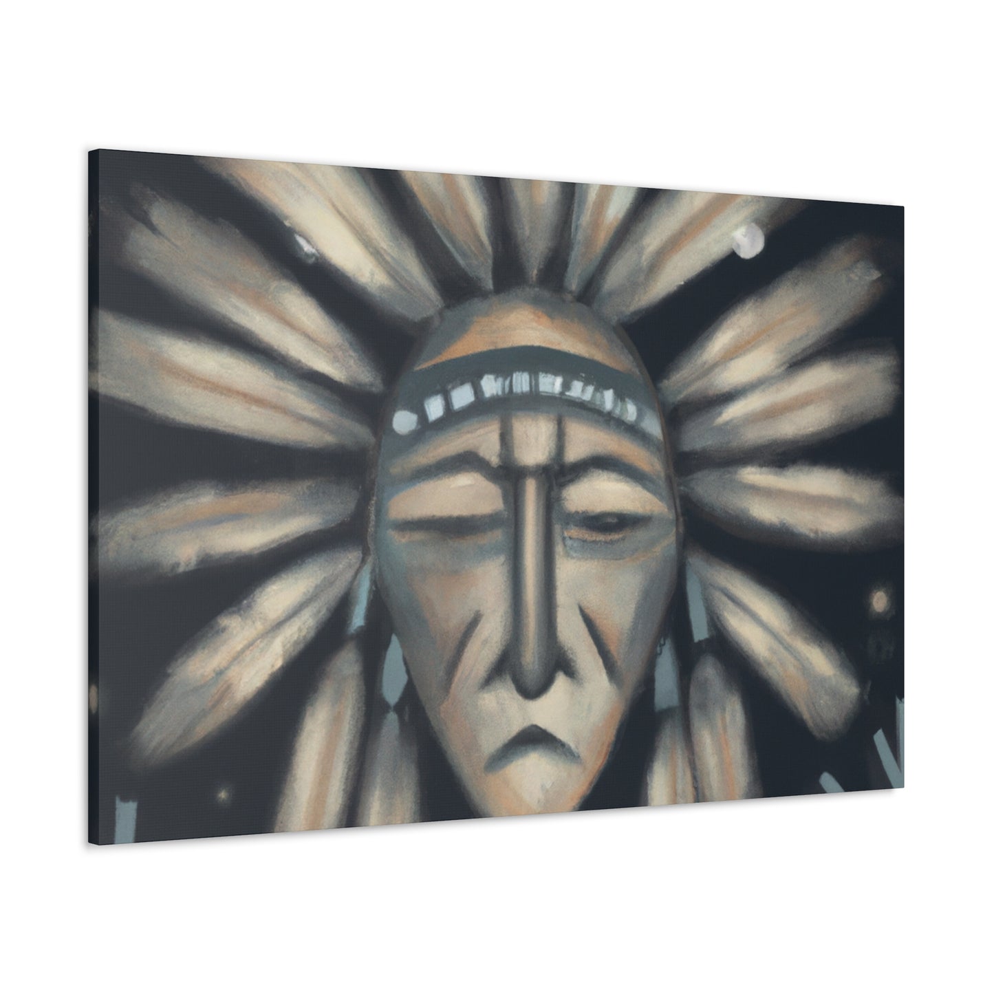 Chief Peacekeeper Running Wolf - Native American Indian Canvas Wall Art