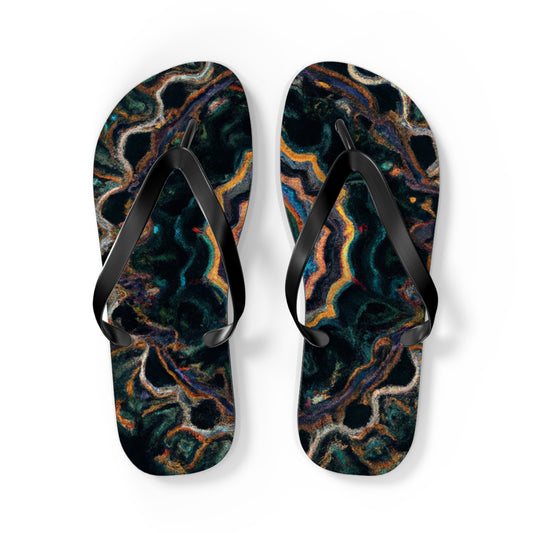 Ruth Turner Bootmaker - Psychedelic Trippy Flip Flop Beach Sandals