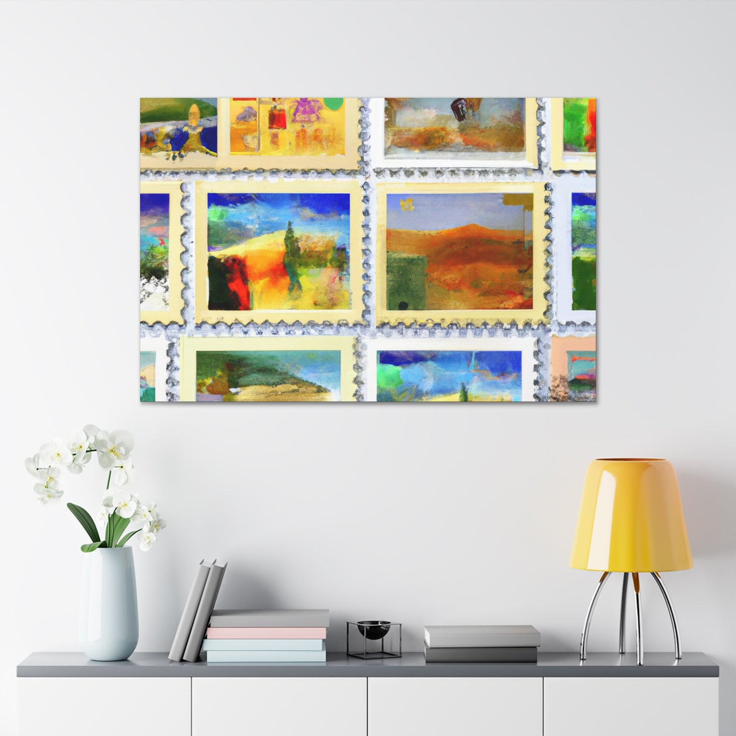 Global Commemorative Stamps - Postage Stamp Collector Canvas Wall Art