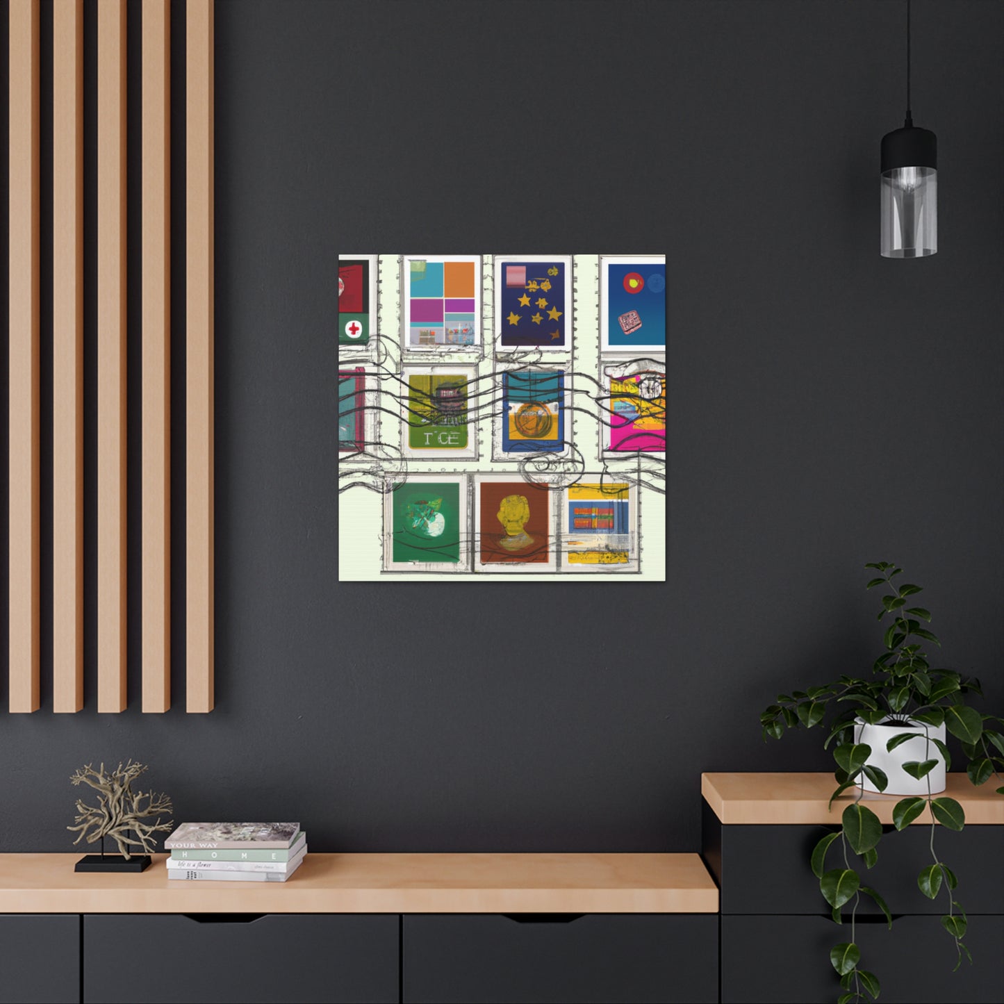 Global Wonders Stamps - Postage Stamp Collector Canvas Wall Art