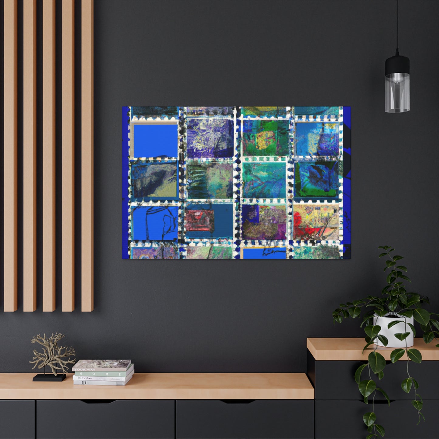 Cultural Celebrations: Global Wonders - Postage Stamp Collector Canvas Wall Art