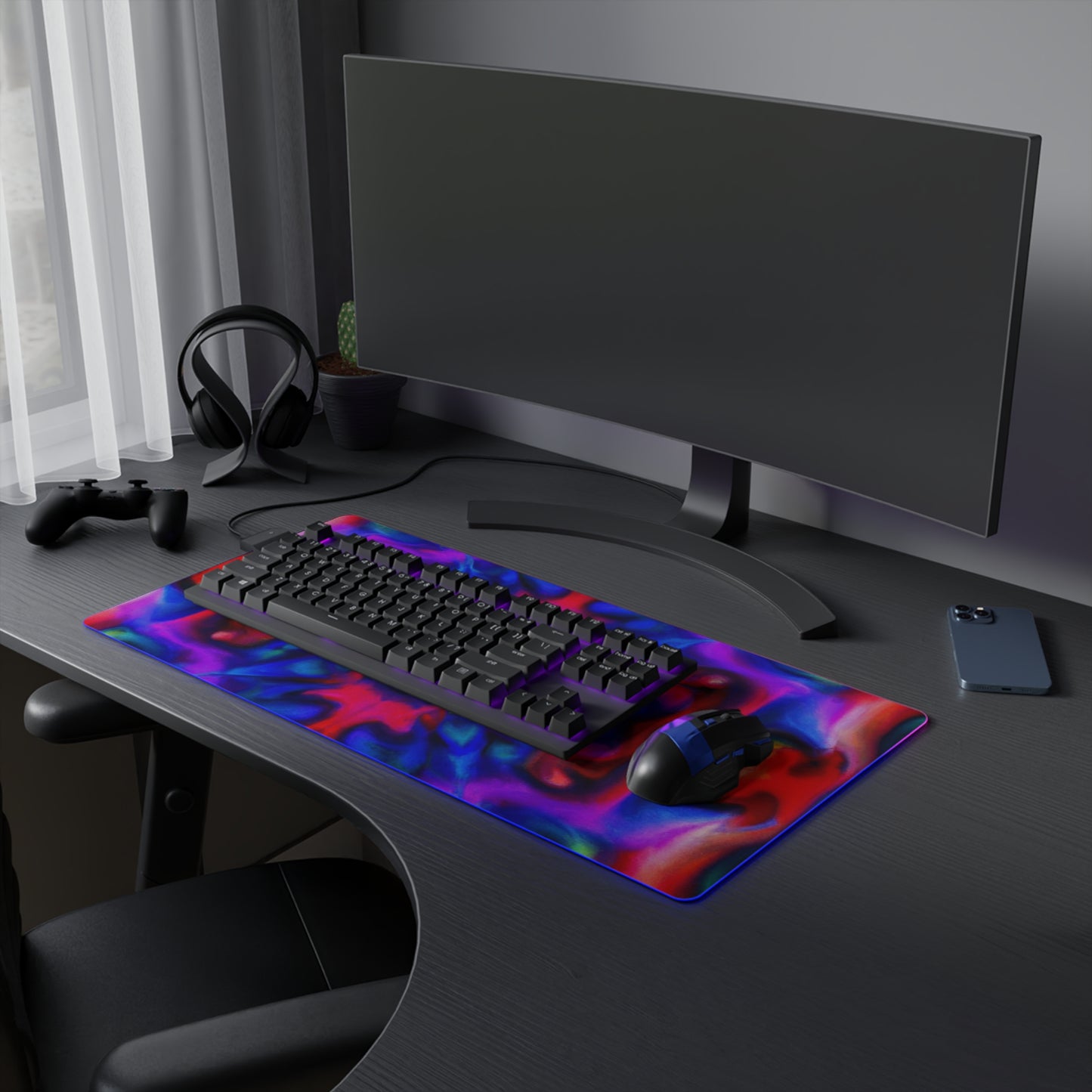 Voltz Vonschmiede - Psychedelic Trippy LED Light Up Gaming Mouse Pad