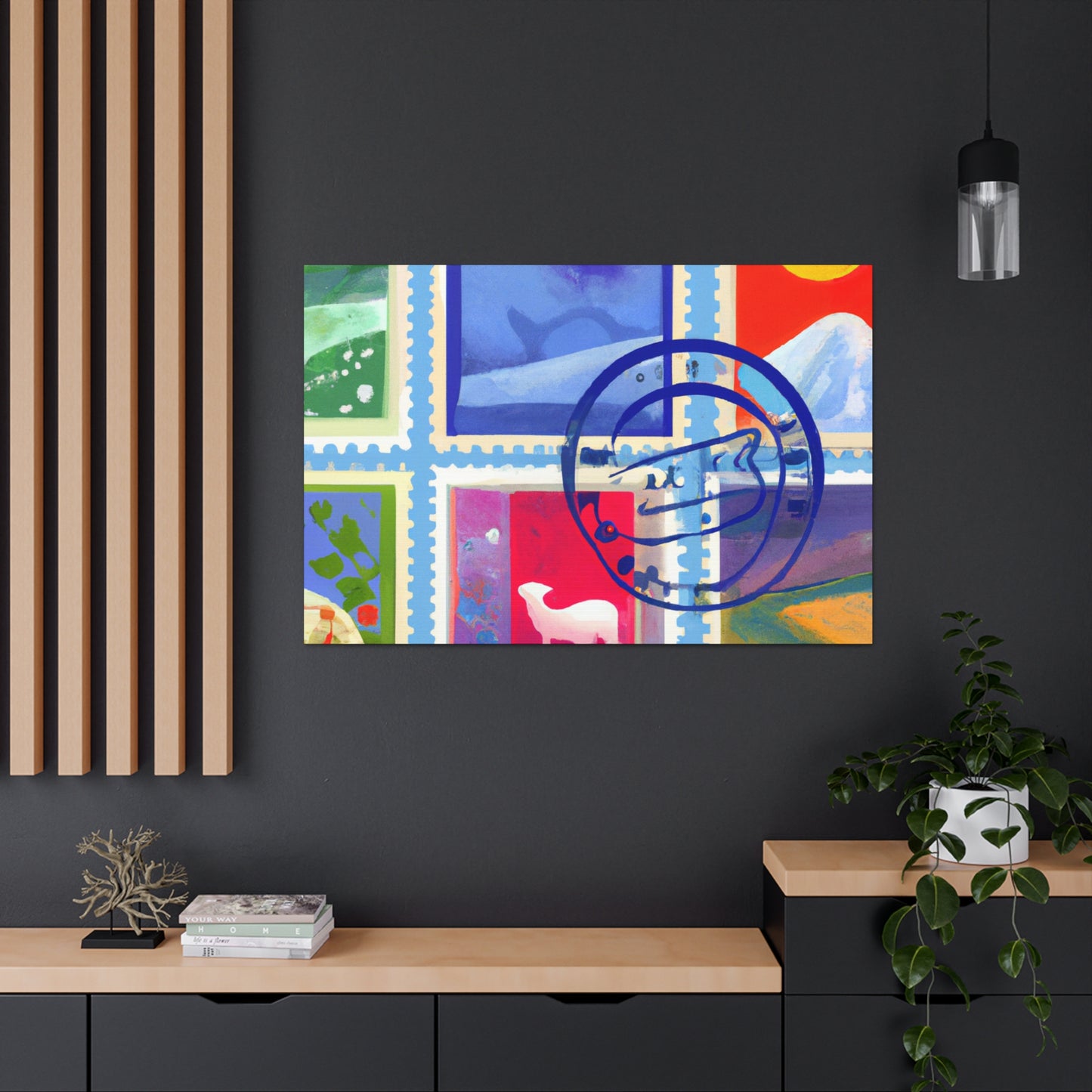 Global Connections Stamps. - Postage Stamp Collector Canvas Wall Art