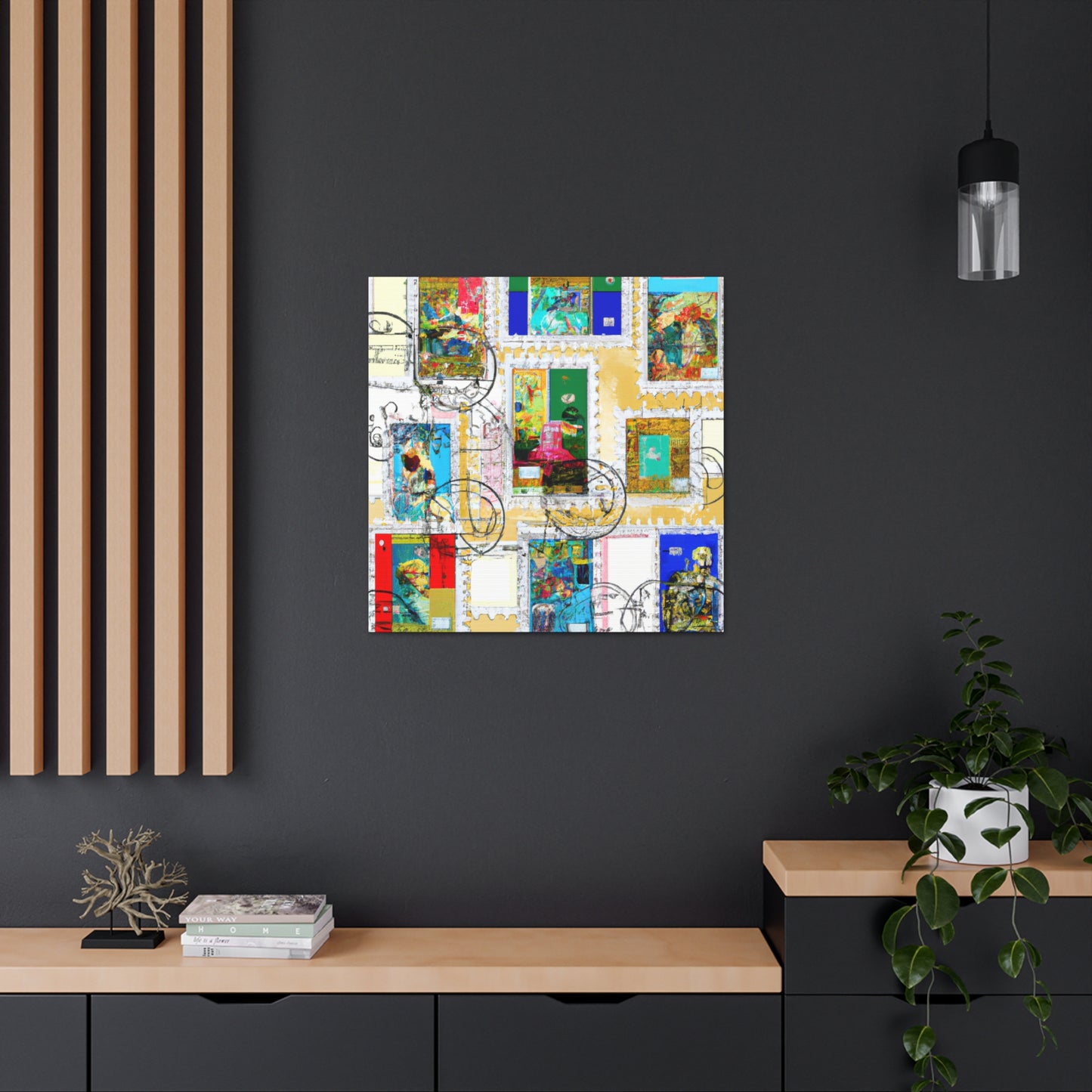 World Stamp Collection. - Postage Stamp Collector Canvas Wall Art