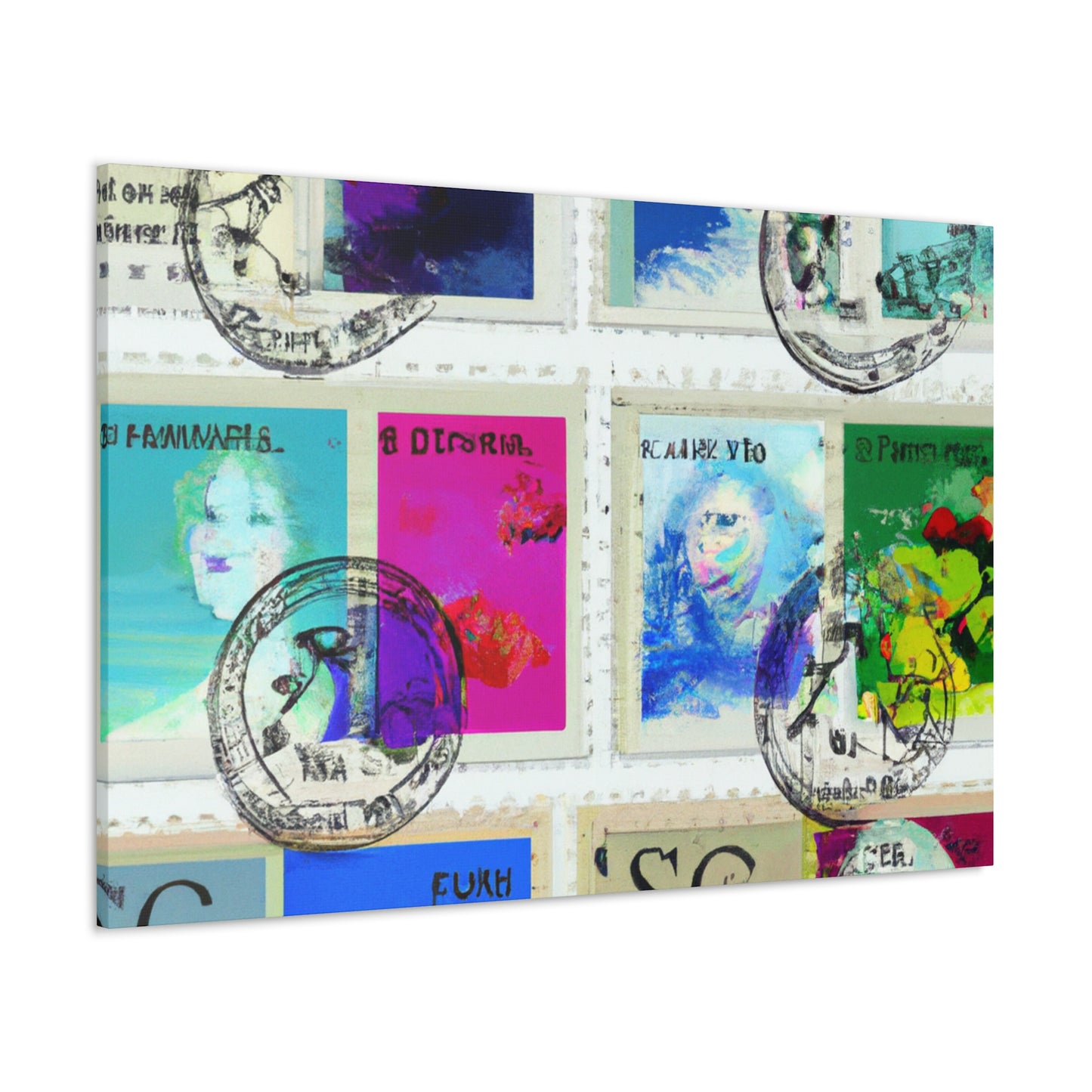 "Vistas of the World": The Stamp Collection. - Postage Stamp Collector Canvas Wall Art