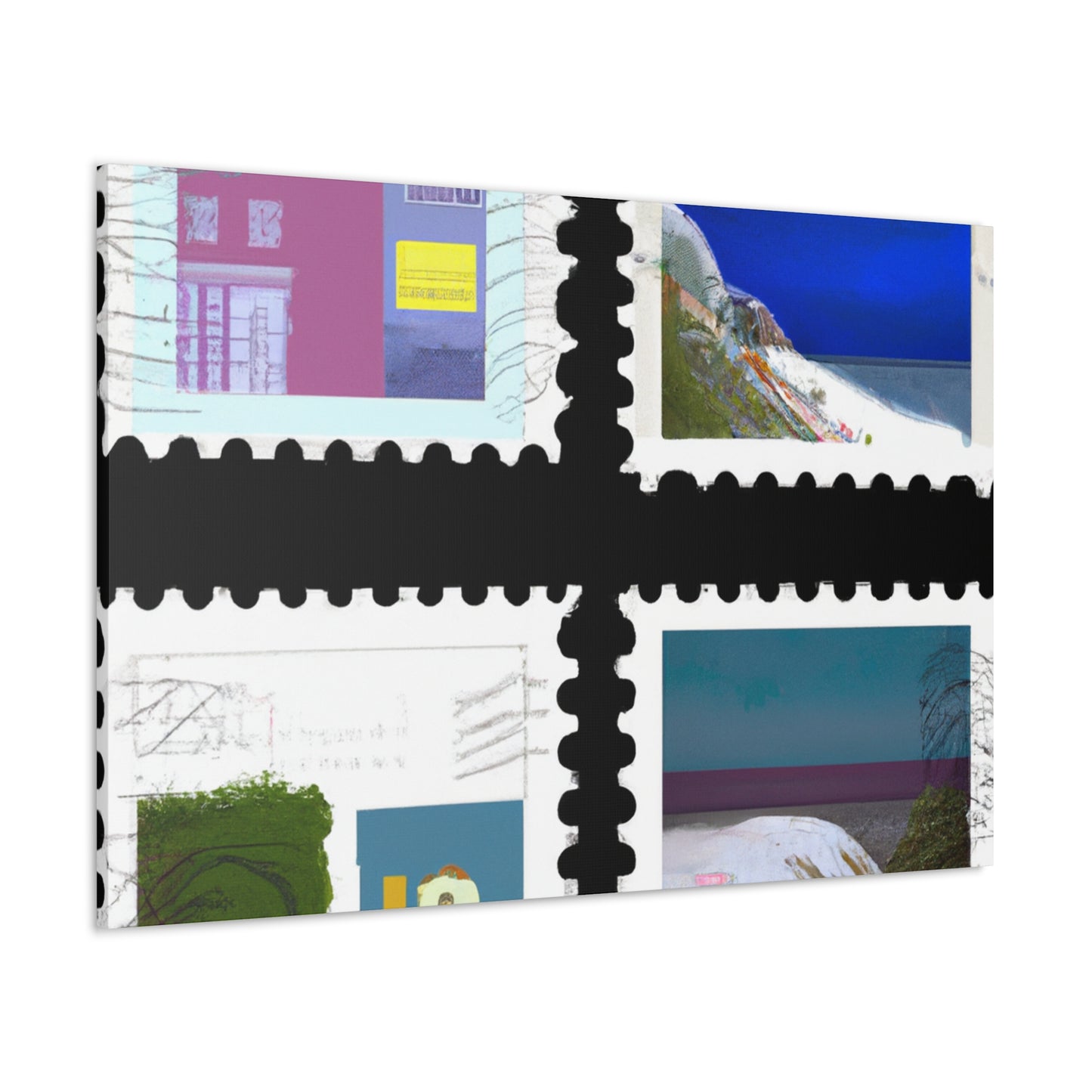 Global Unity Stamps - Postage Stamp Collector Canvas Wall Art