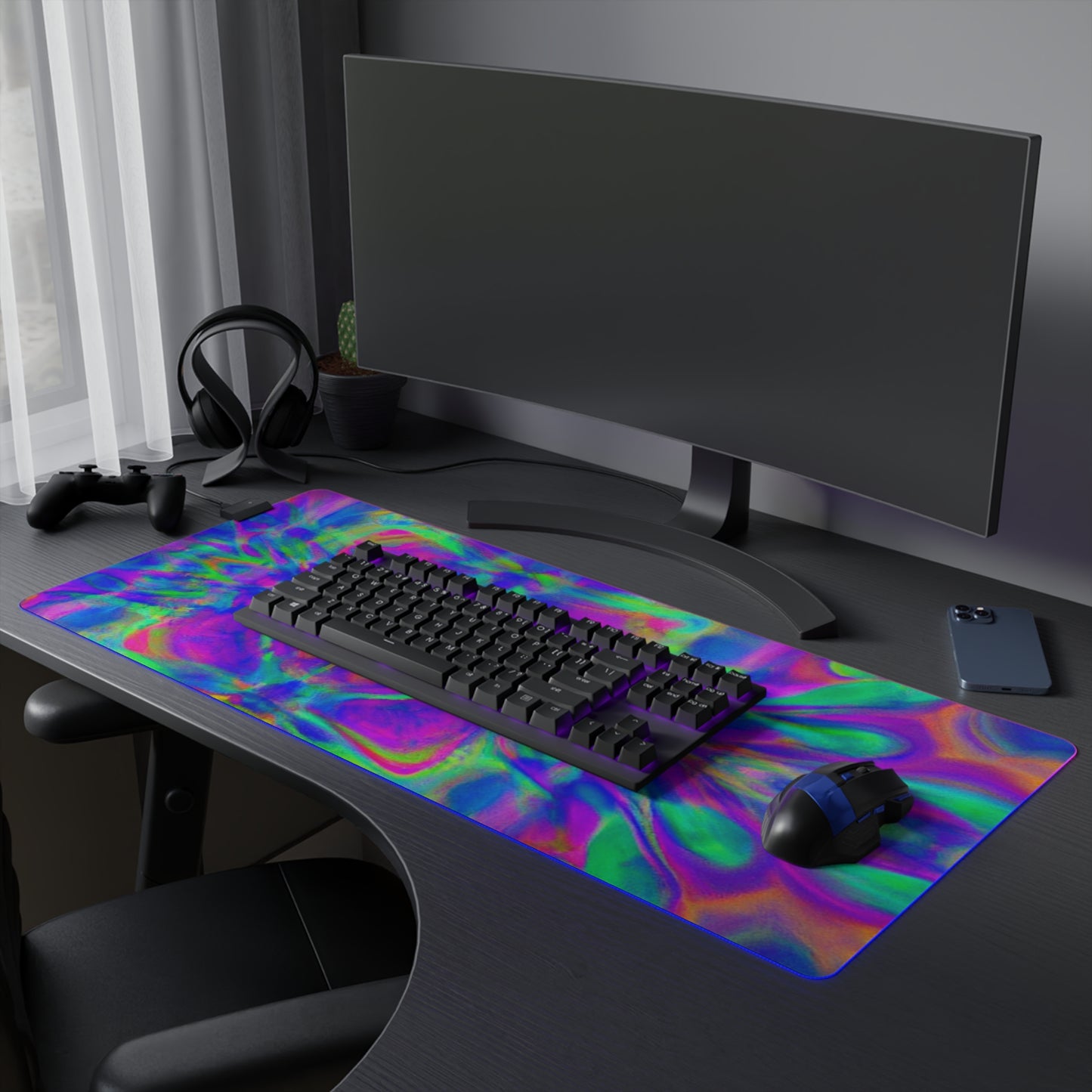 Johnny Rocketman - Psychedelic Trippy LED Light Up Gaming Mouse Pad