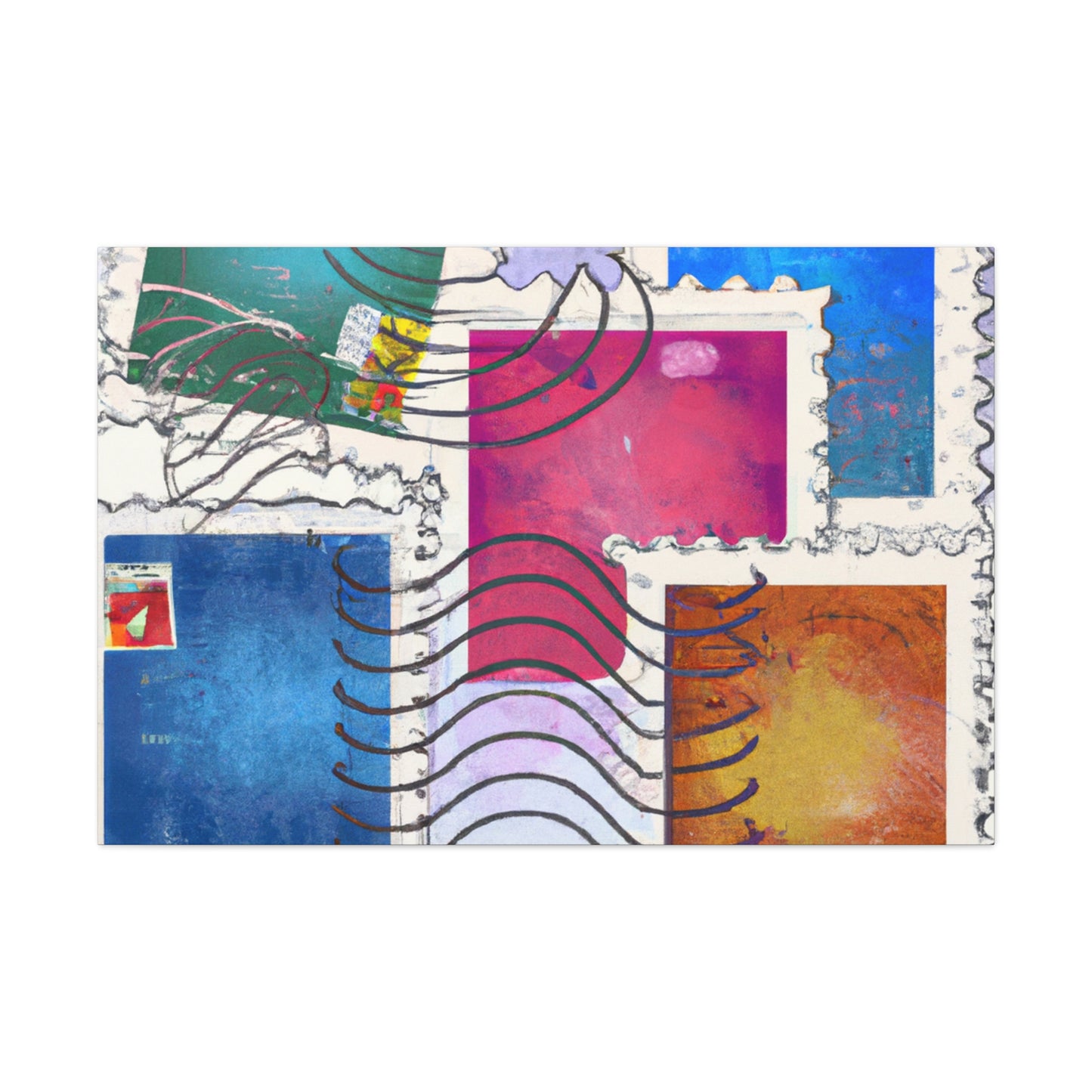 Globetrotting Stamps - Postage Stamp Collector Canvas Wall Art