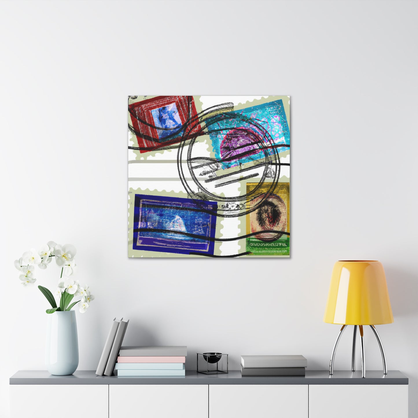 Globe Trotting Stamps - Postage Stamp Collector Canvas Wall Art