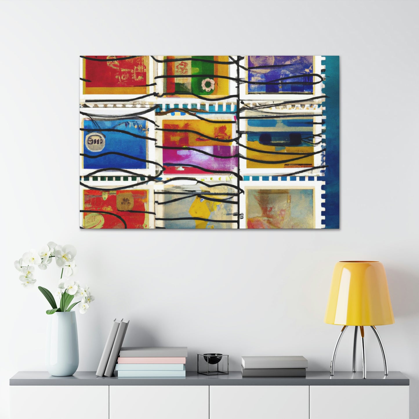 "Cultural Treasures of the World" Stamps - Postage Stamp Collector Canvas Wall Art