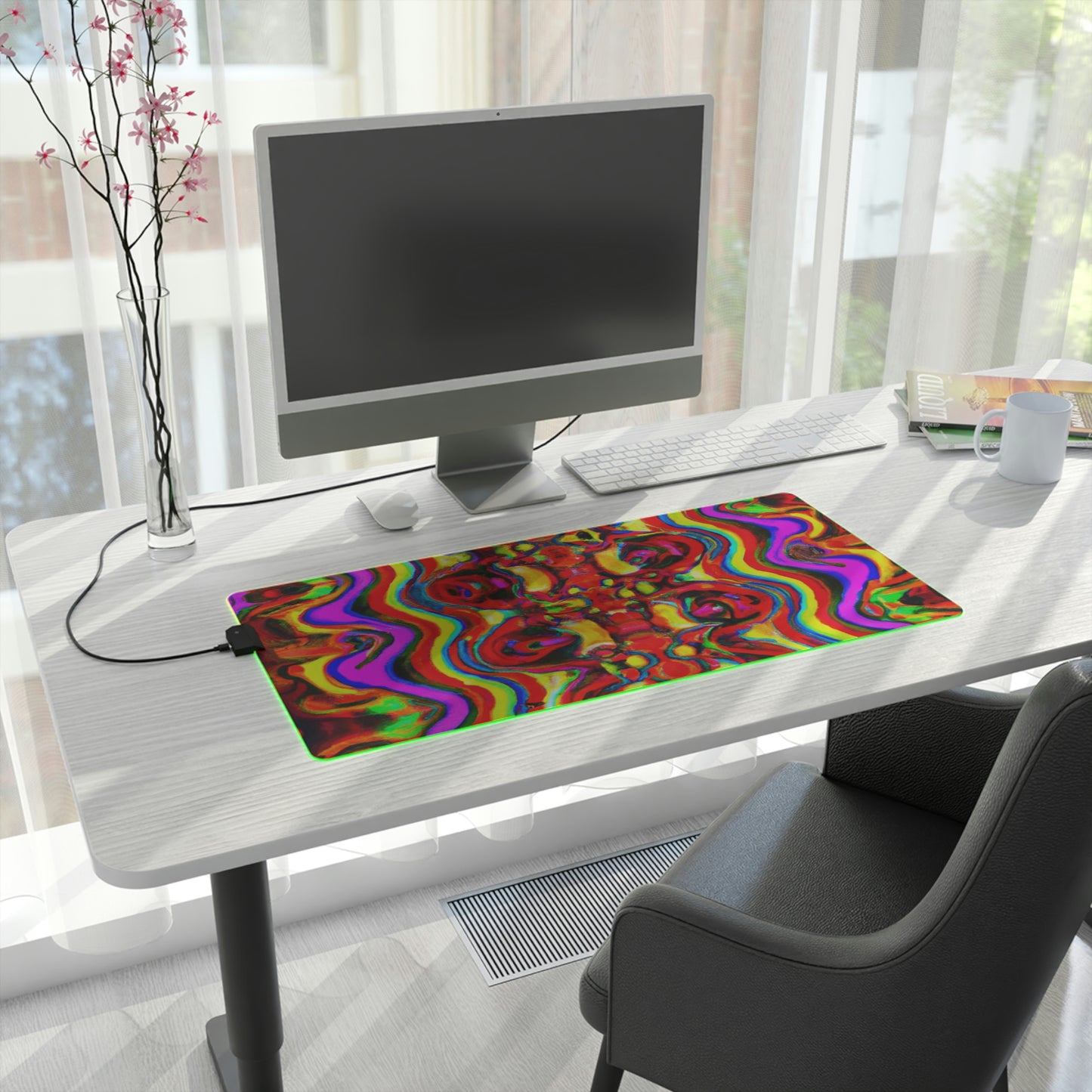 Rockettor Randy - Psychedelic Trippy LED Light Up Gaming Mouse Pad