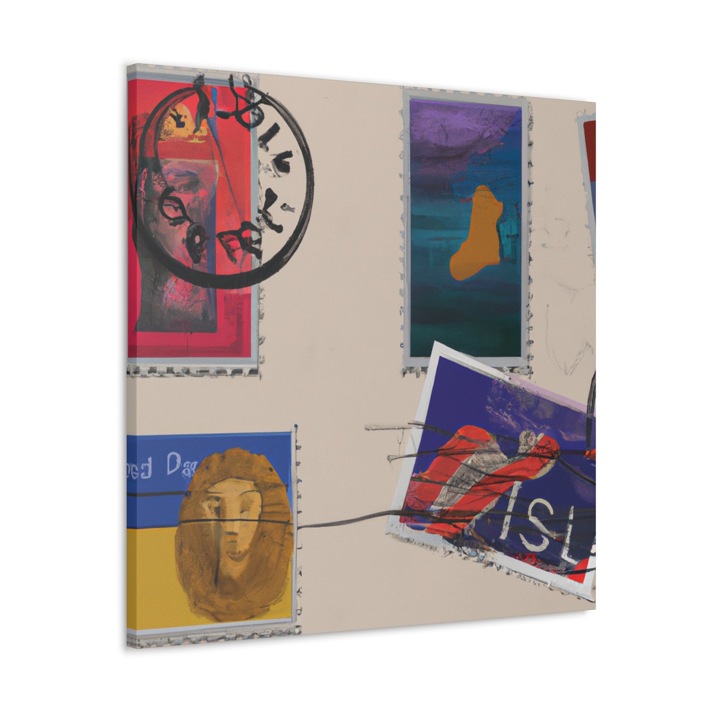 Global Greetings Stamps - Postage Stamp Collector Canvas Wall Art