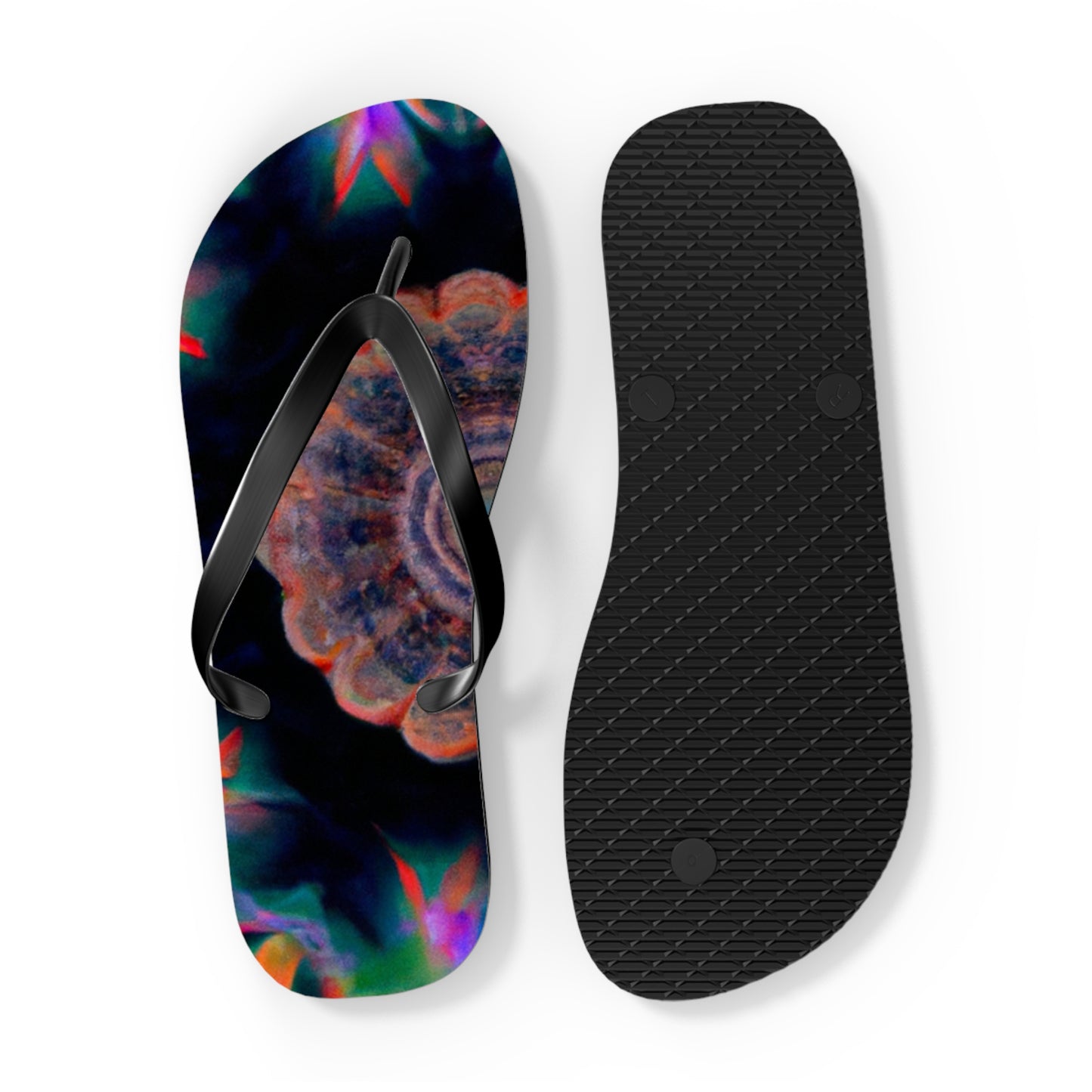 Edwina Applegate Bootmakers - Psychedelic Trippy Flip Flop Beach Sandals