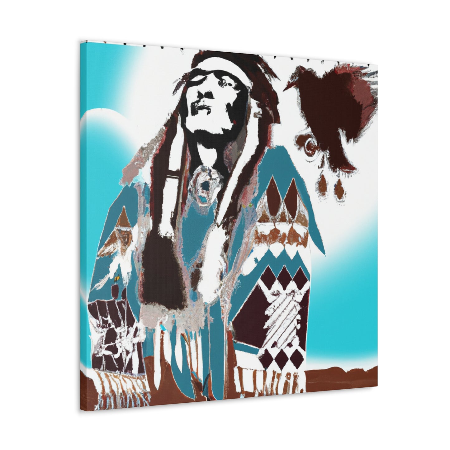 Running Bear - Native American Indian Canvas Wall Art