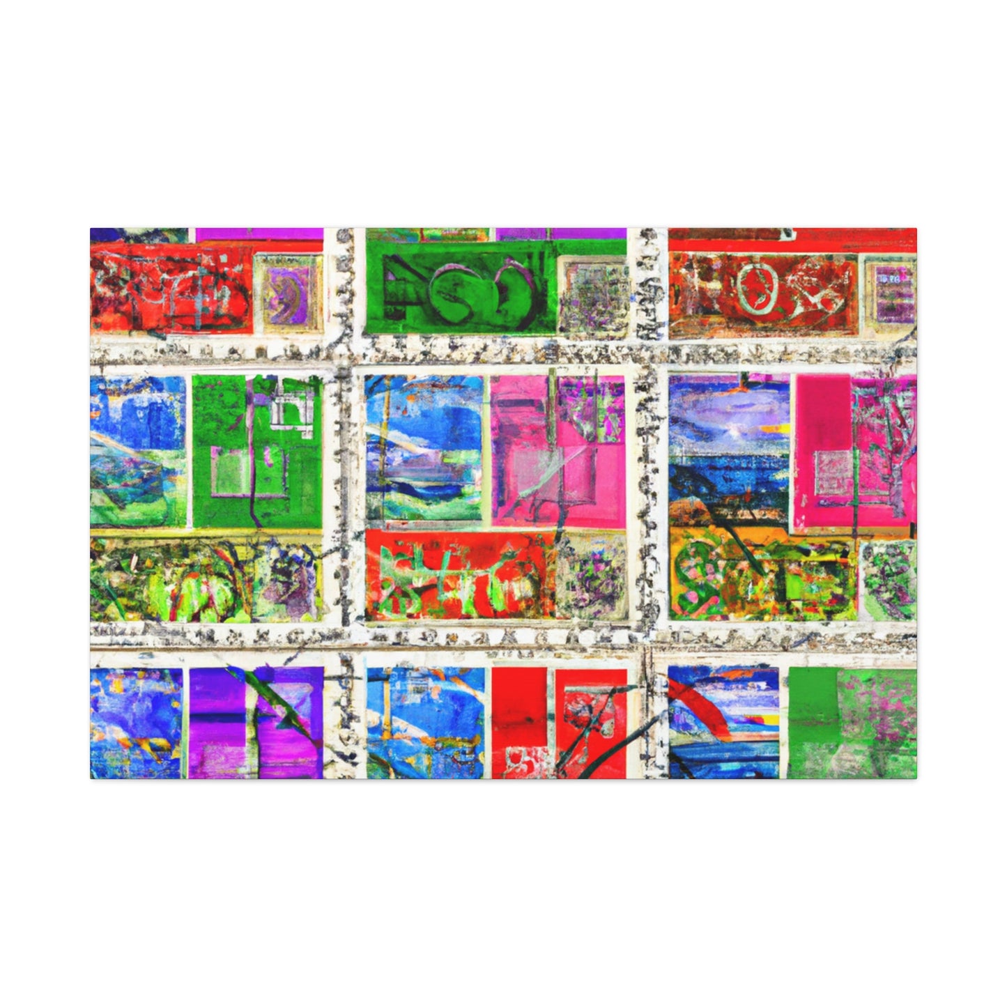 "International Expressions" - Postage Stamp Collector Canvas Wall Art