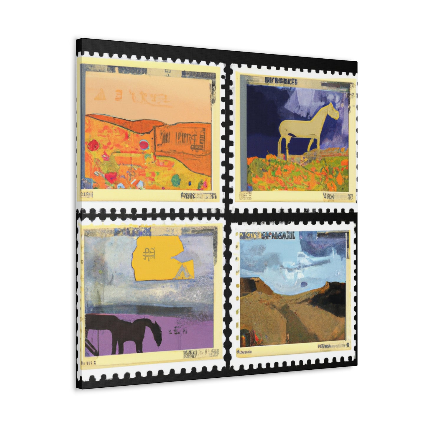 Global Cultural Legends Stamps - Postage Stamp Collector Canvas Wall Art