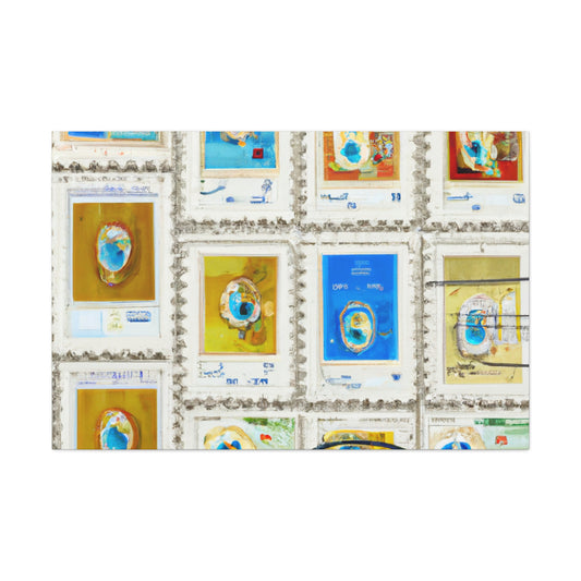Global Commemoration Stamps. - Postage Stamp Collector Canvas Wall Art
