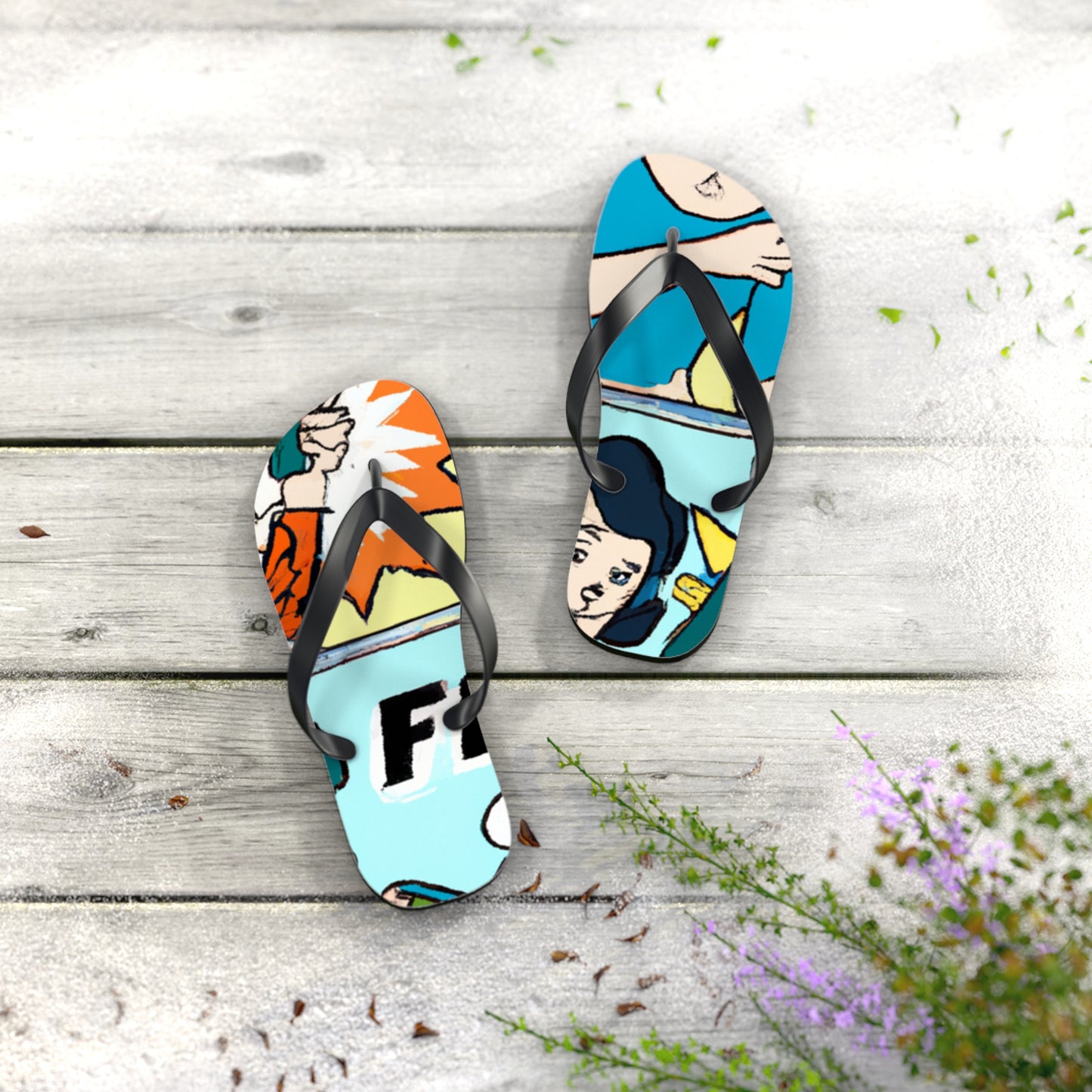 Captain Caliber - Comics Collector Flip Flop Beach Sandals