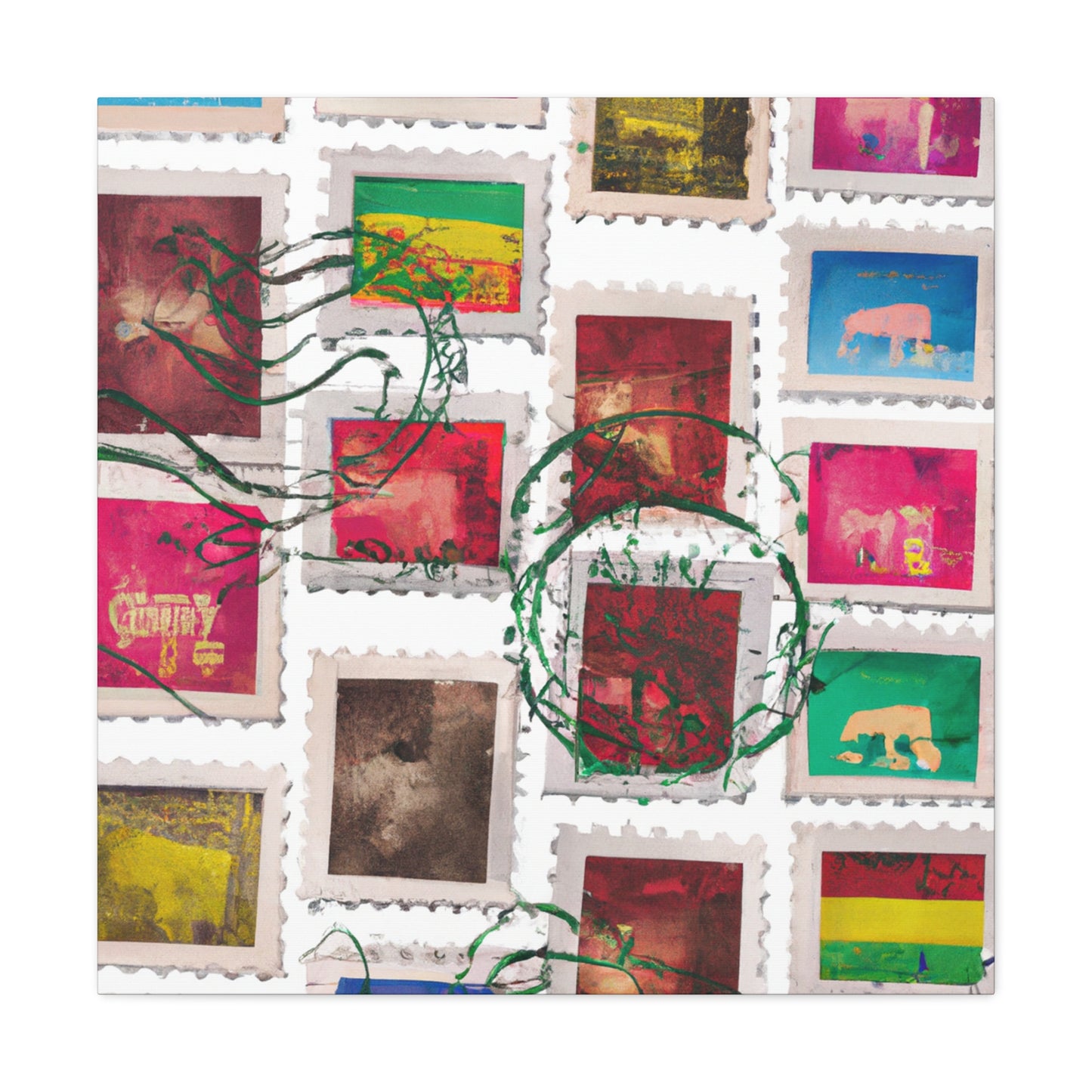 Globetrotter Stamps - Postage Stamp Collector Canvas Wall Art