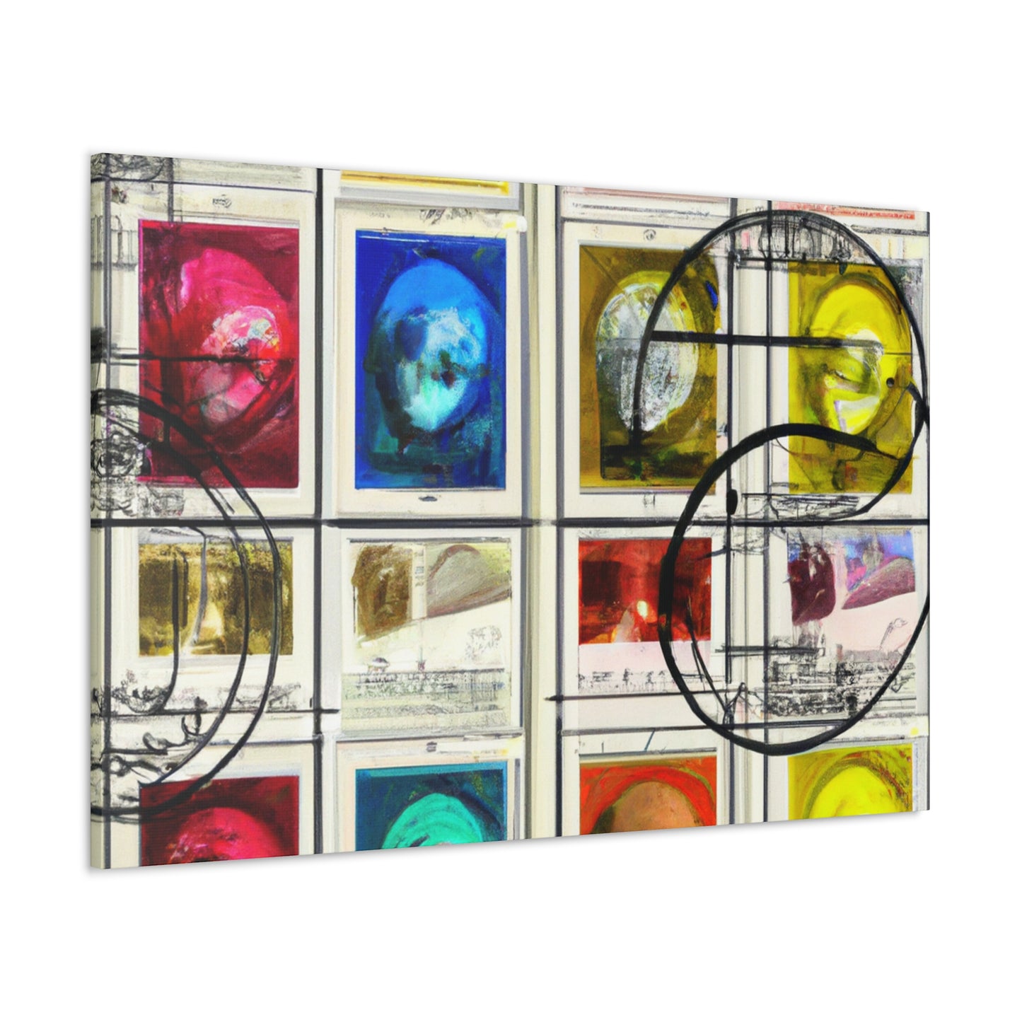 "Symbols of Global Unity" - Postage Stamp Collector Canvas Wall Art