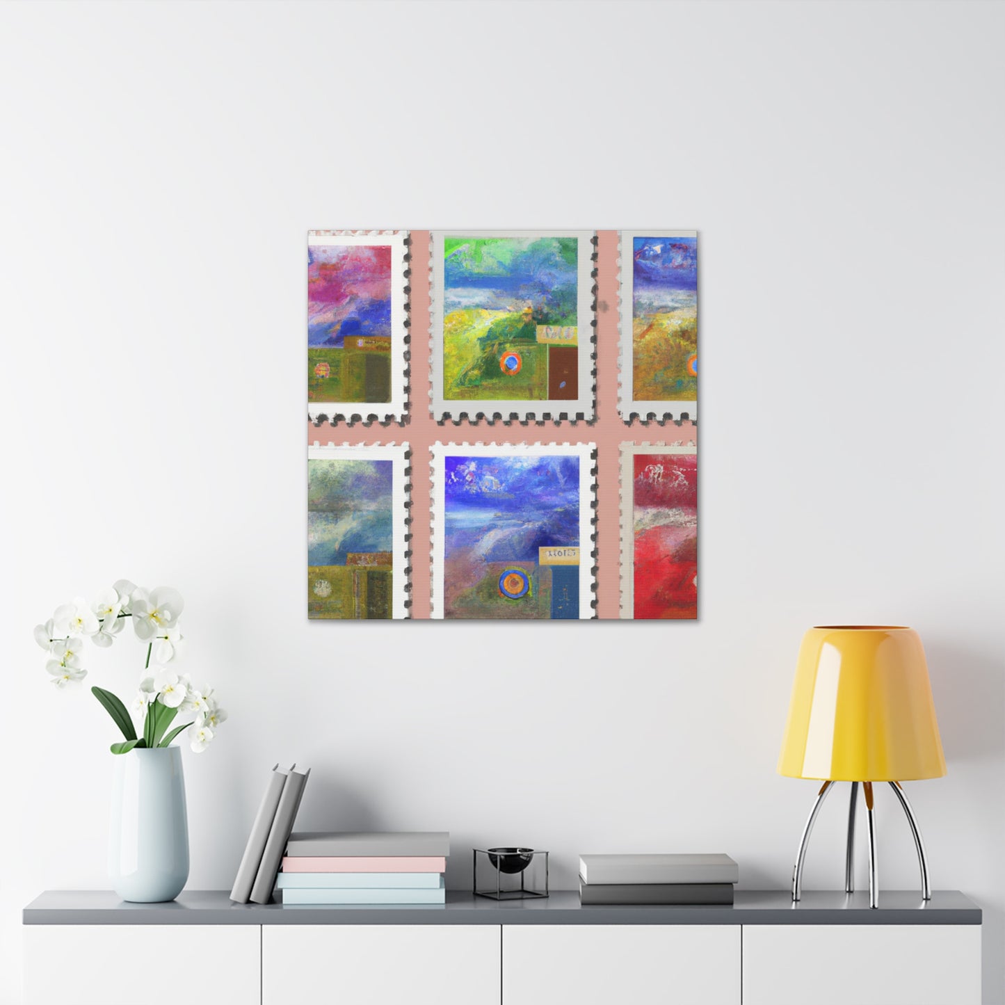 Global Expressions: Historic Treasures Stamp Collection. - Postage Stamp Collector Canvas Wall Art