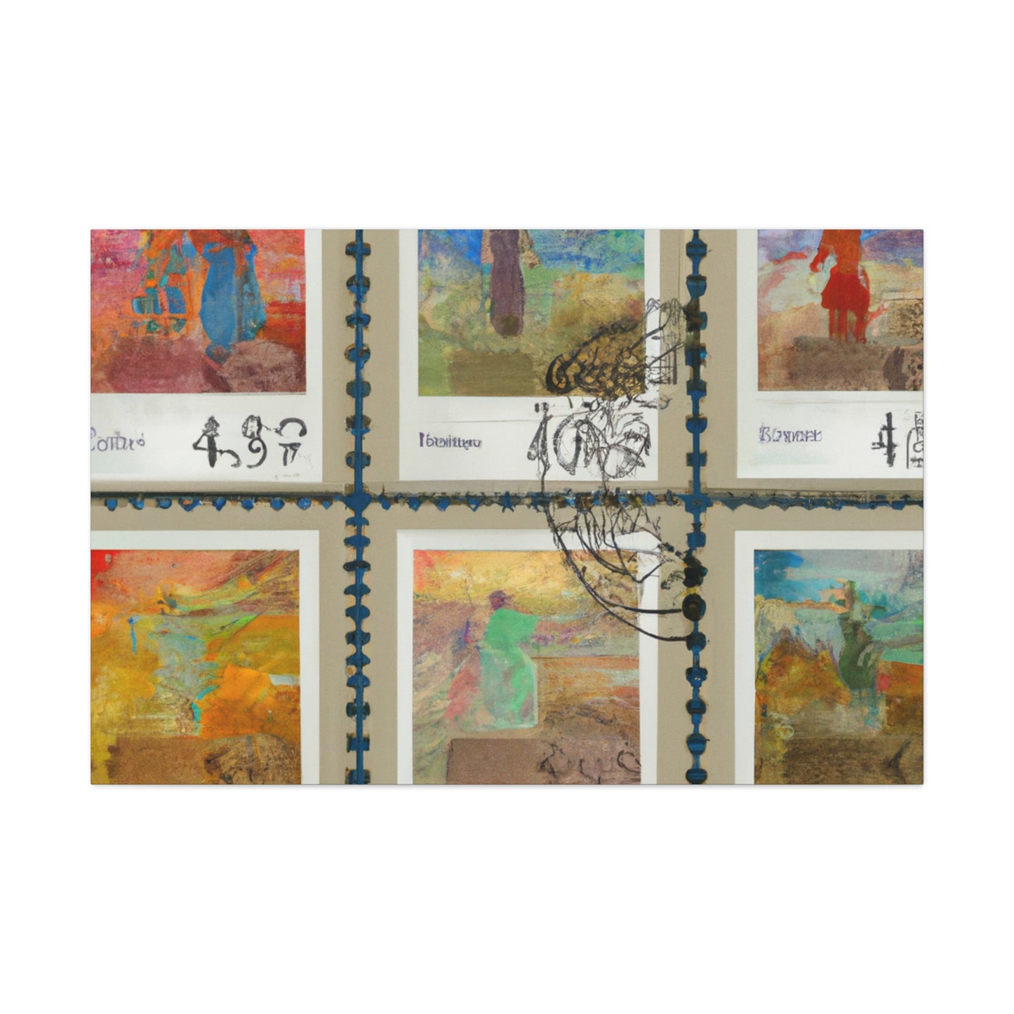 Global Stamp Collection - Postage Stamp Collector Canvas Wall Art