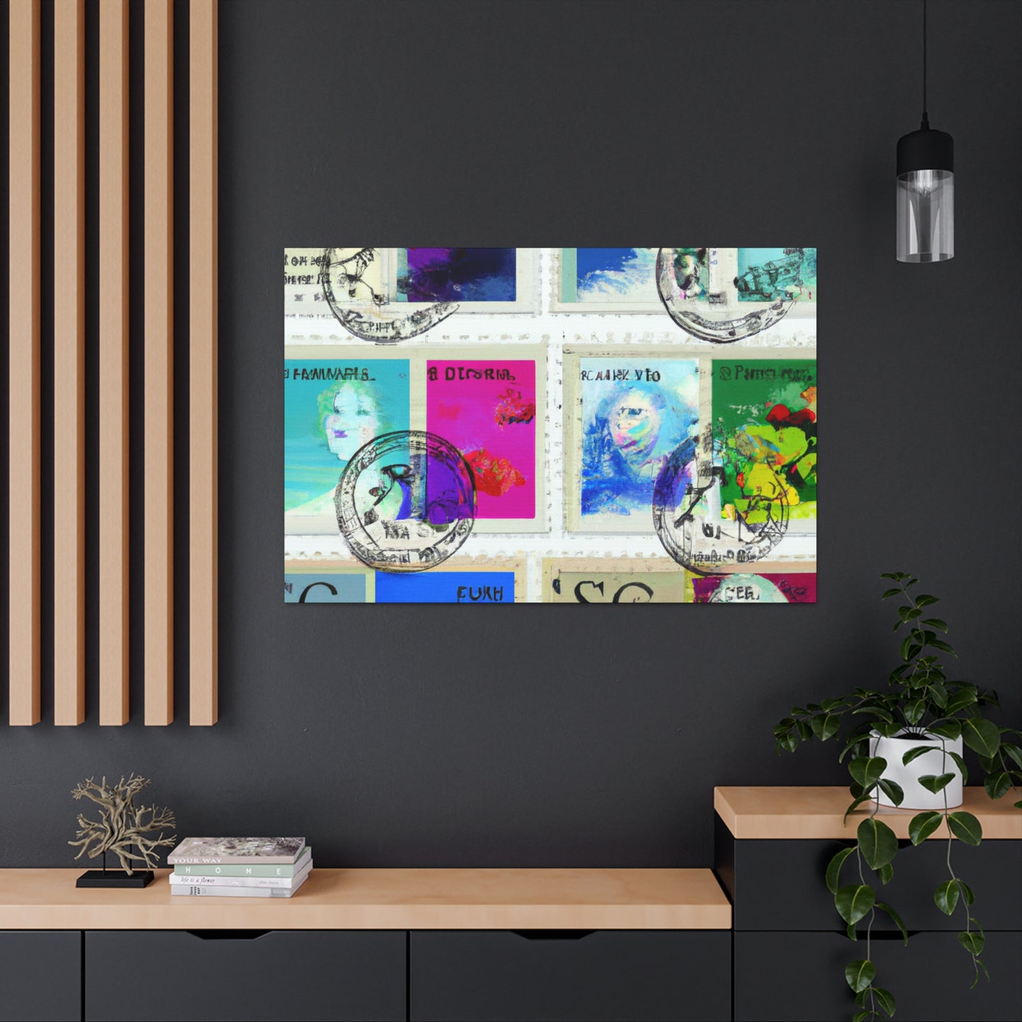 "Vistas of the World": The Stamp Collection. - Postage Stamp Collector Canvas Wall Art