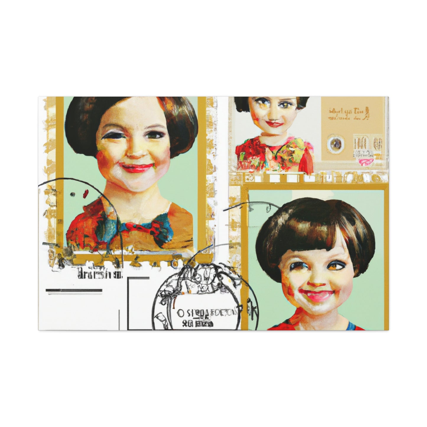 Global Stamp Collection - Postage Stamp Collector Canvas Wall Art