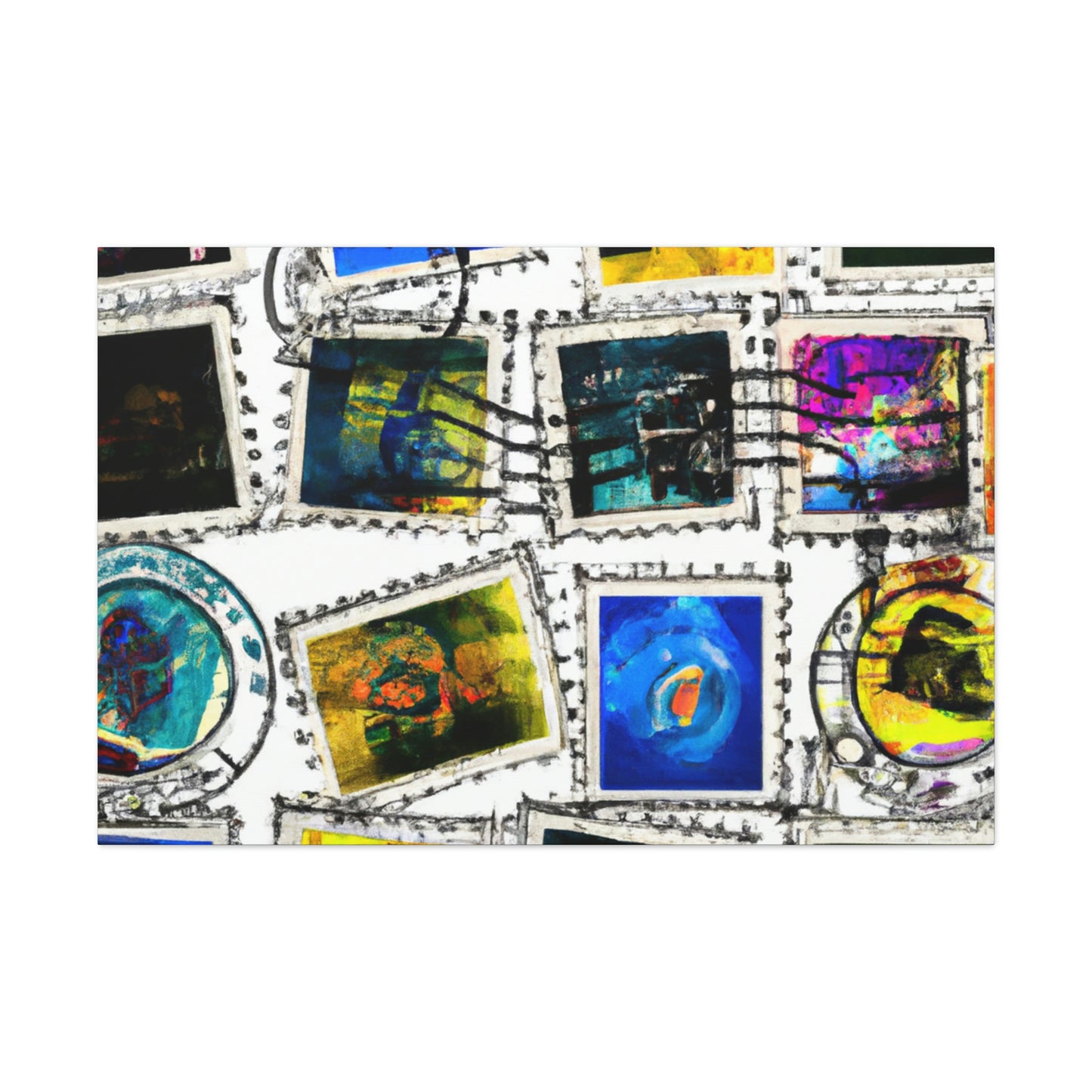 Worldly Wonders Postage Collection - Postage Stamp Collector Canvas Wall Art