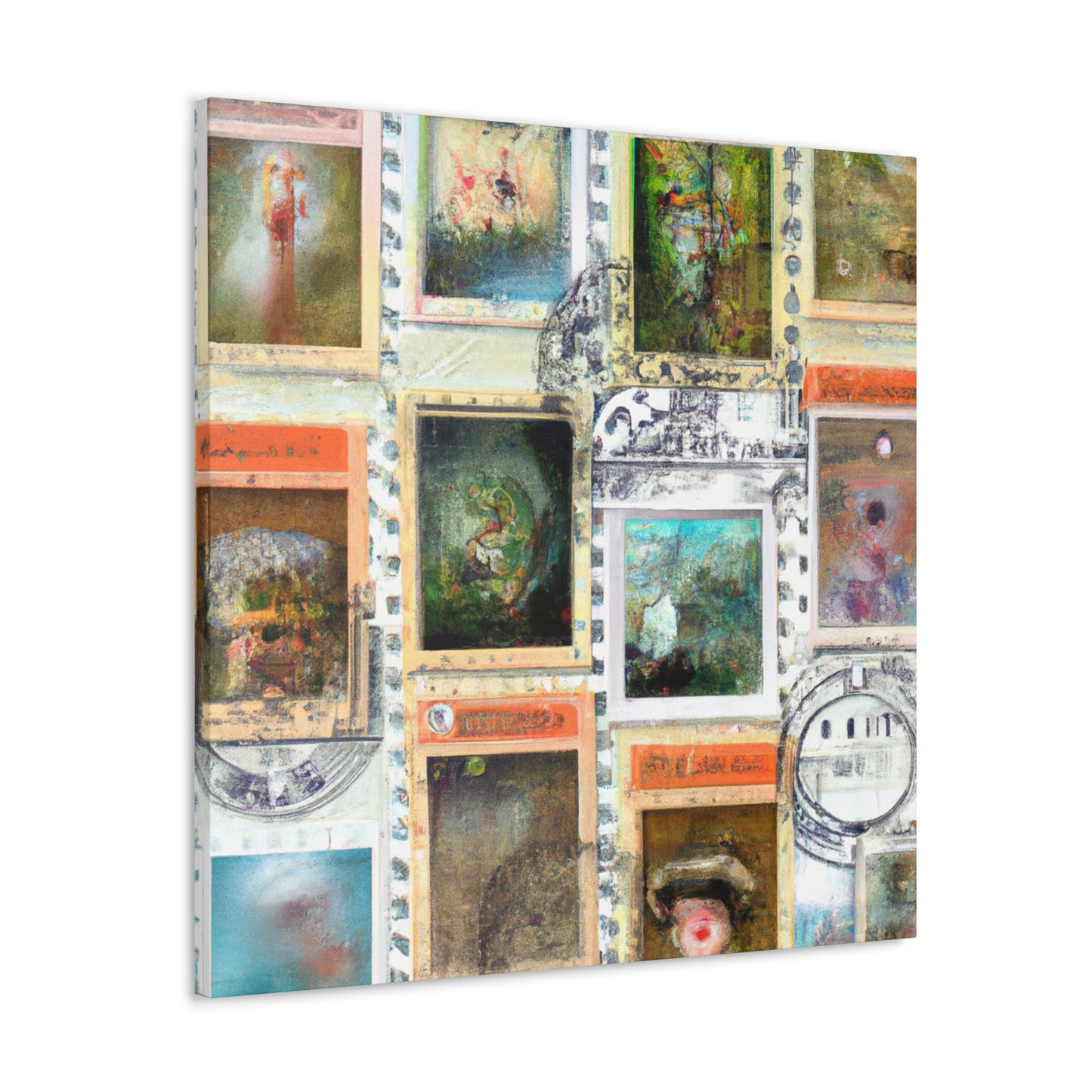 Global Wonders Collection - Postage Stamp Collector Canvas Wall Art