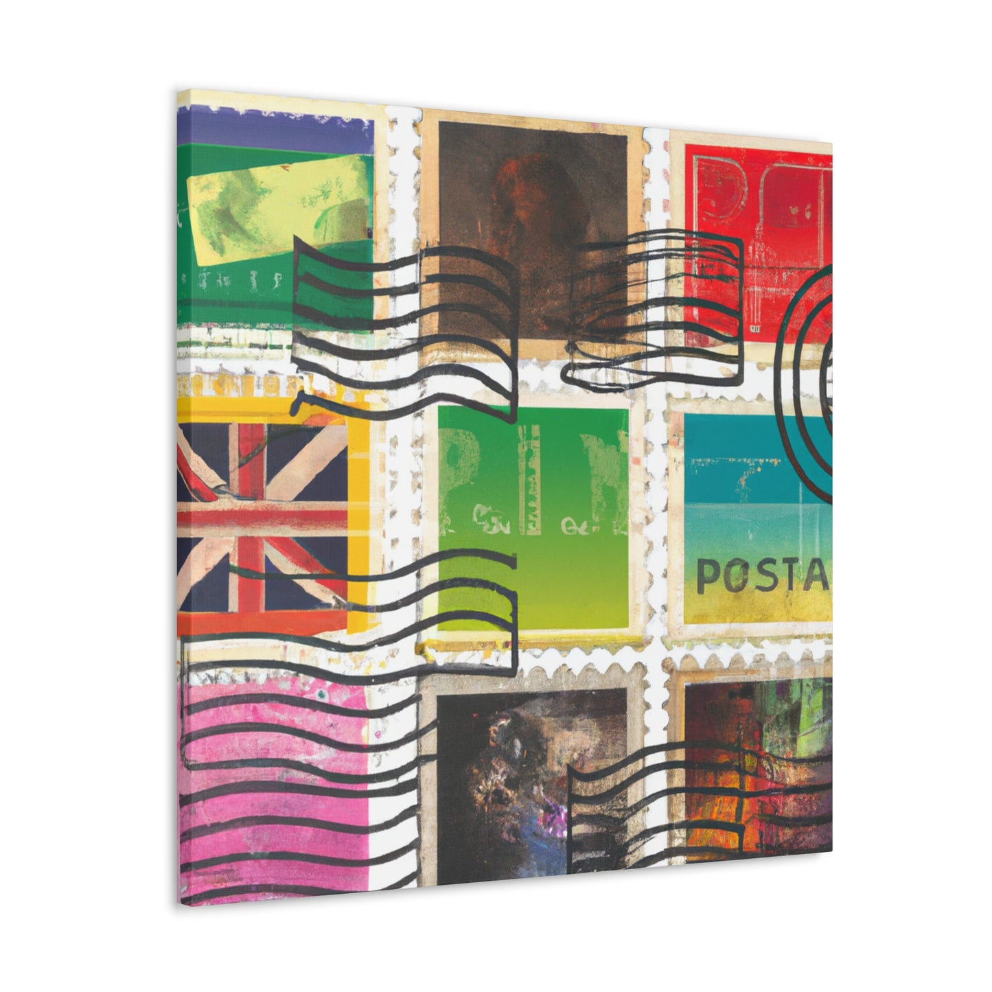 "Global Voyages" - Postage Stamp Collector Canvas Wall Art