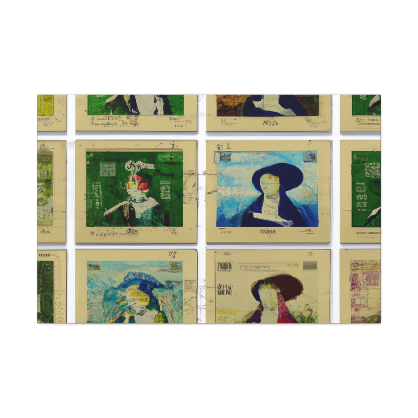 Time Travelers: Capturing Global Histories - Postage Stamp Collector Canvas Wall Art