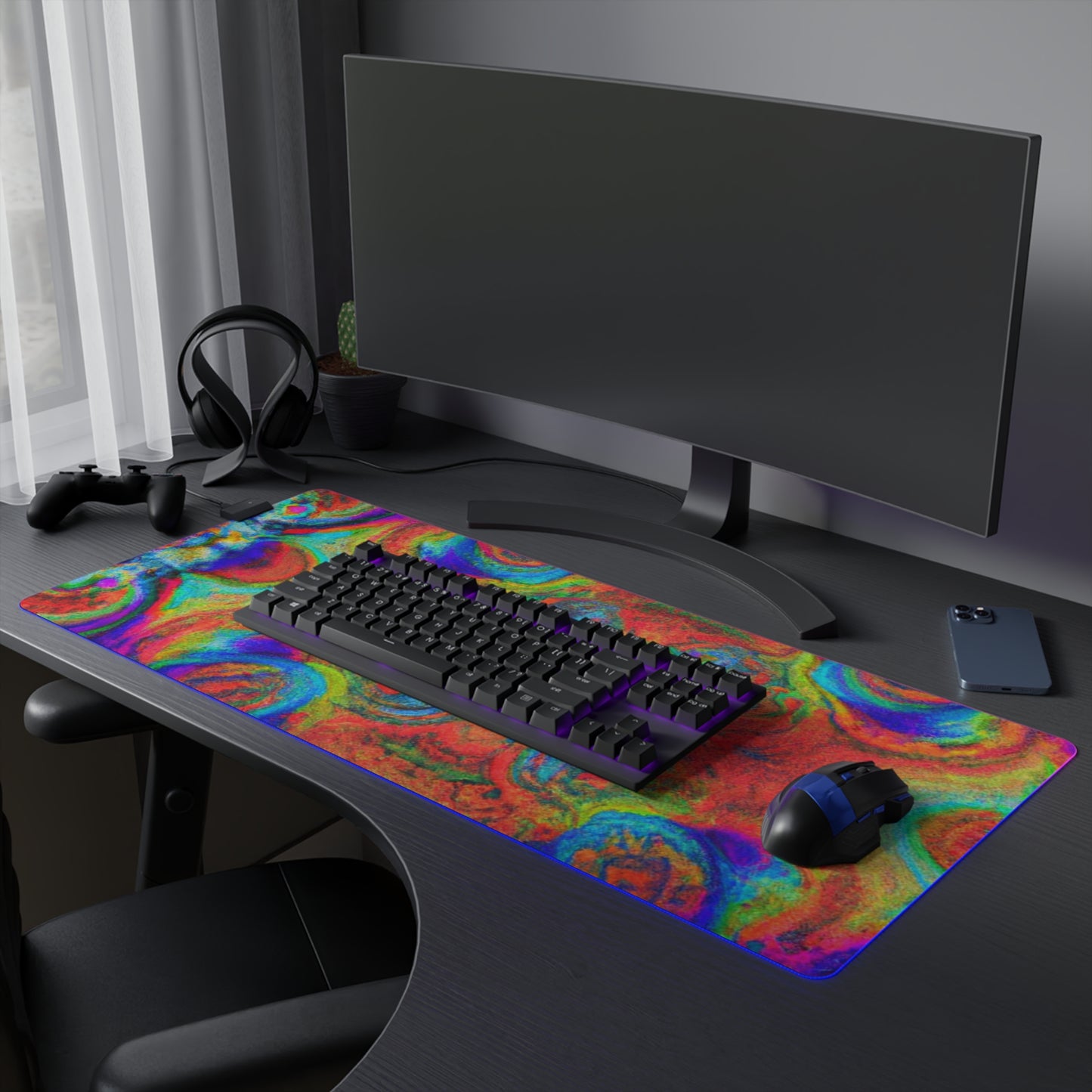 Jasper Punchyford - Psychedelic Trippy LED Light Up Gaming Mouse Pad