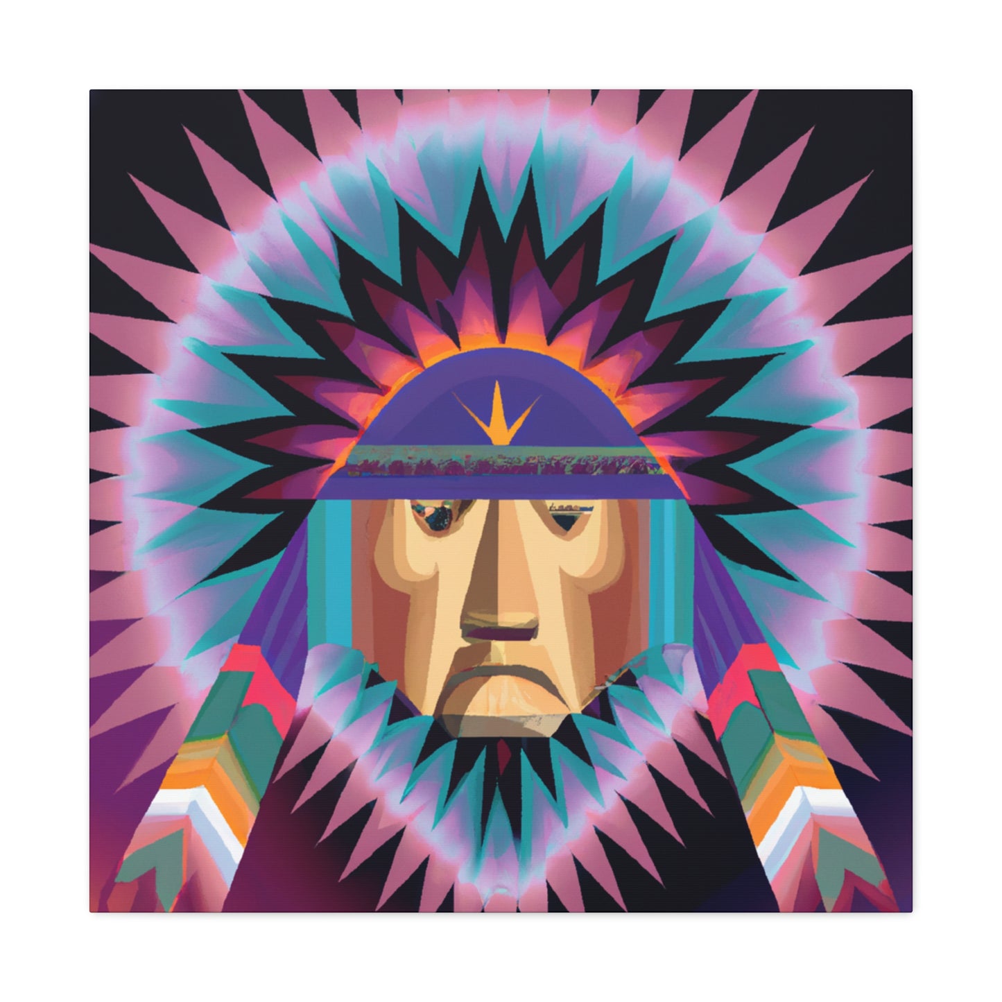 Tecumseh Strongbear - Native American Indian Canvas Wall Art