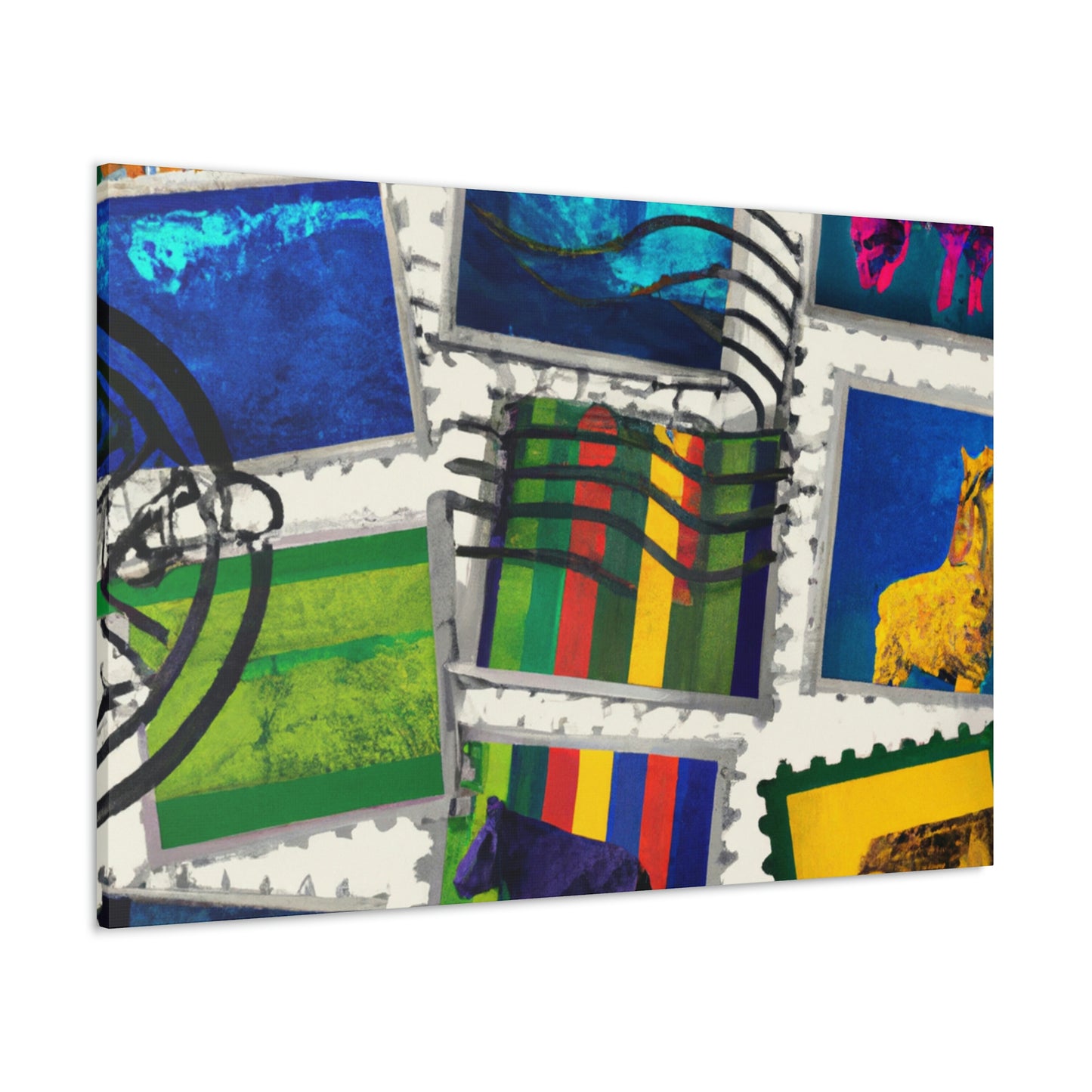 Global Journeys Stamps - Postage Stamp Collector Canvas Wall Art