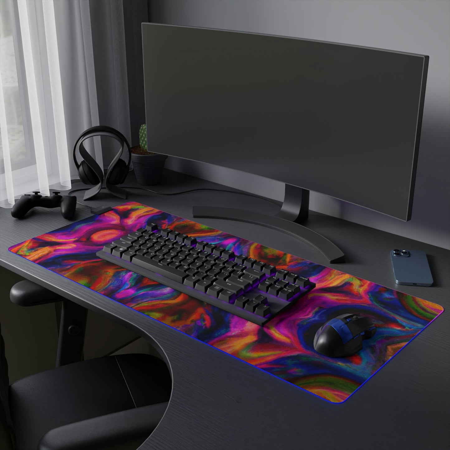 Rocky Robotox - Psychedelic Trippy LED Light Up Gaming Mouse Pad